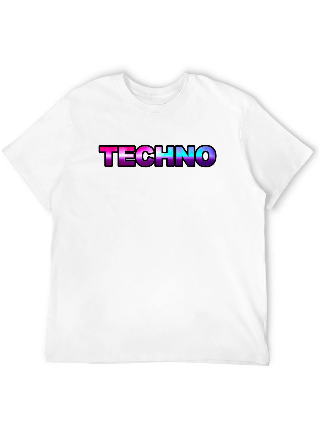 Black Techno Music T-Shirt - Retro Gradient Design view 12