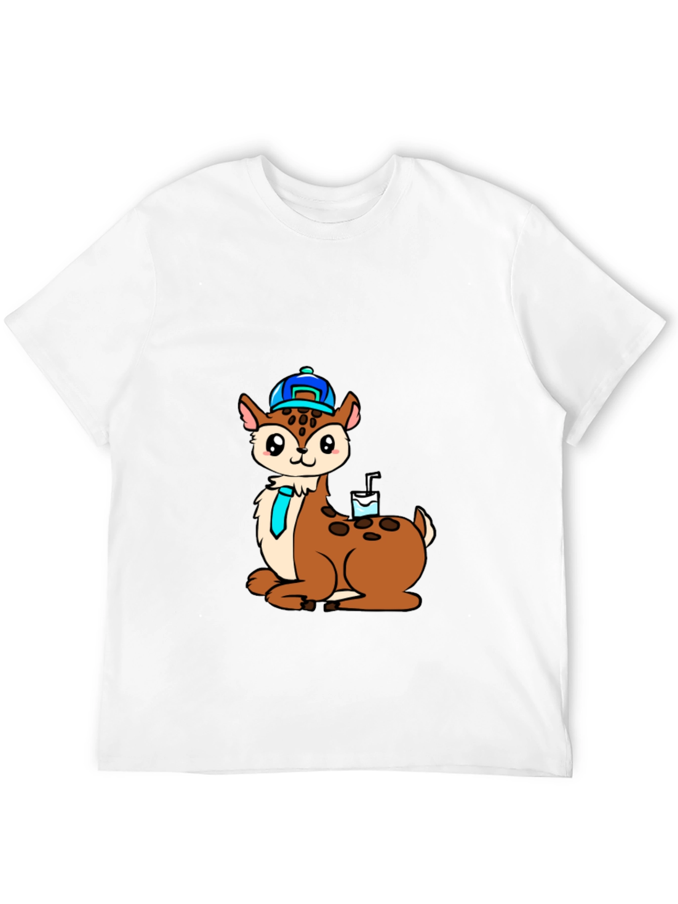 Black Cartoon Deer T-Shirt view 12