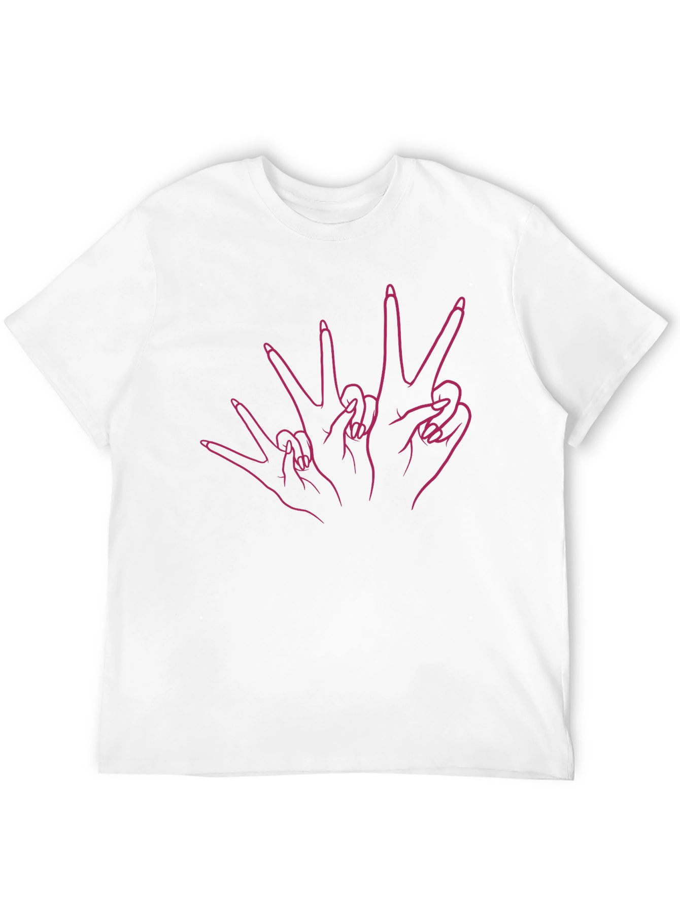 Black Peace Sign Hands Graphic Black T-Shirt view 12
