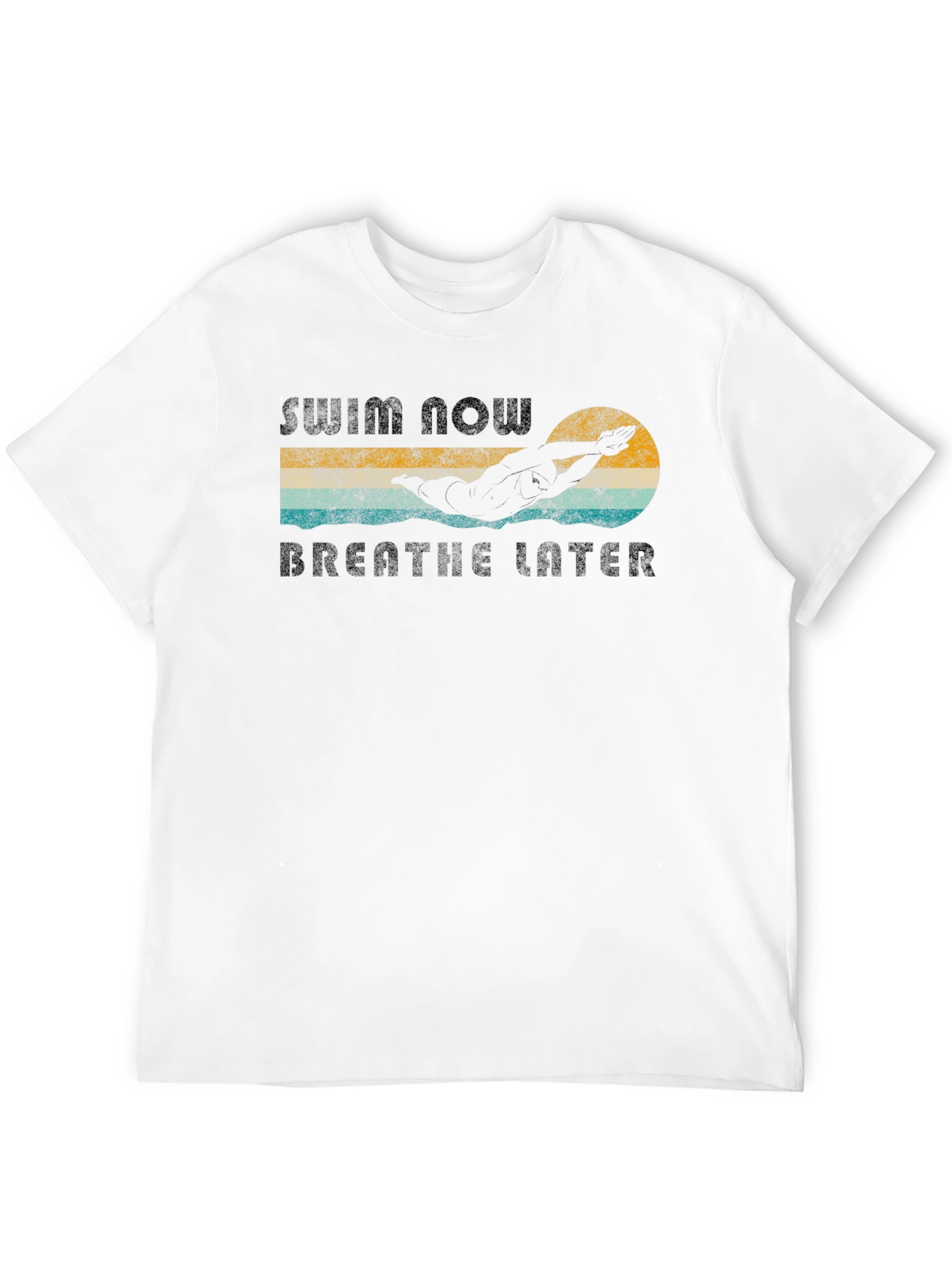 Black Swim Now Breathe Later Graphic Tee view 12