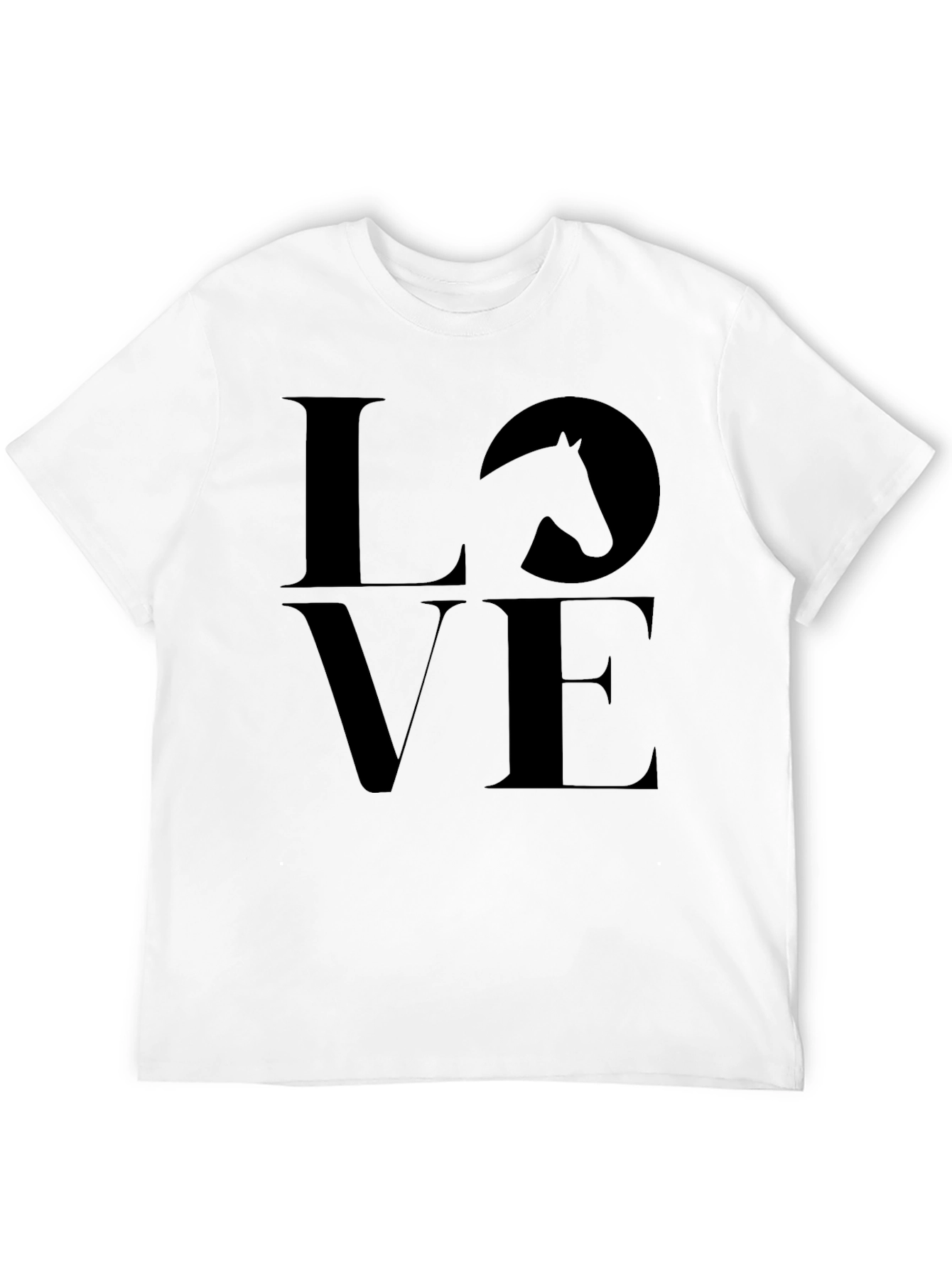 Black Love Horses Black T-Shirt, Men's Casual Tee view 12