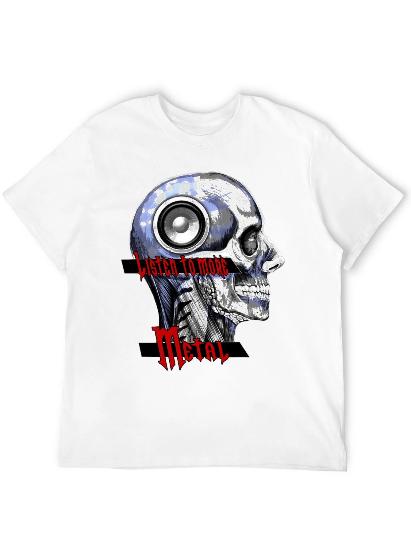 Black Listen to More Metal Graphic T-Shirt view 12