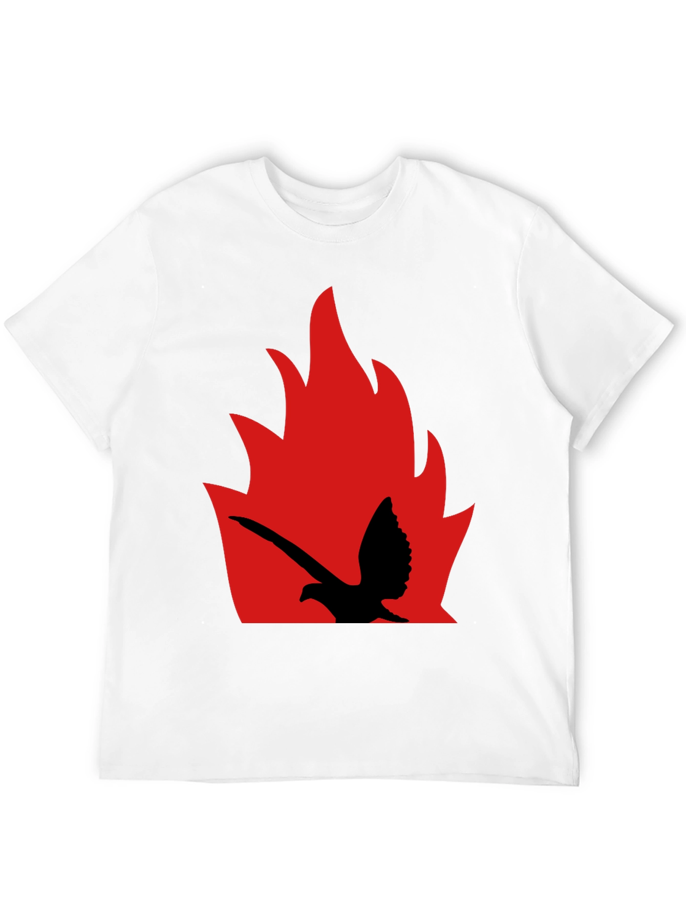 Black Fiery Bird Graphic Tee - Bold Black Shirt view 12