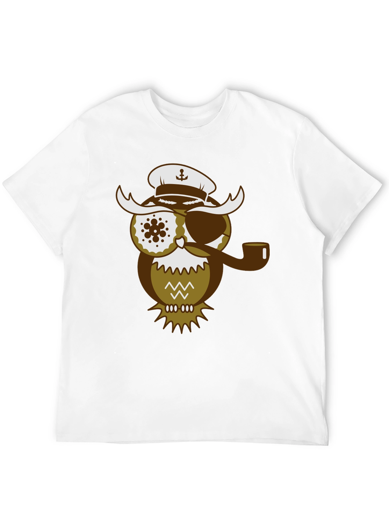 Black Pirate Owl Graphic T-Shirt - Unique Design Tee view 12