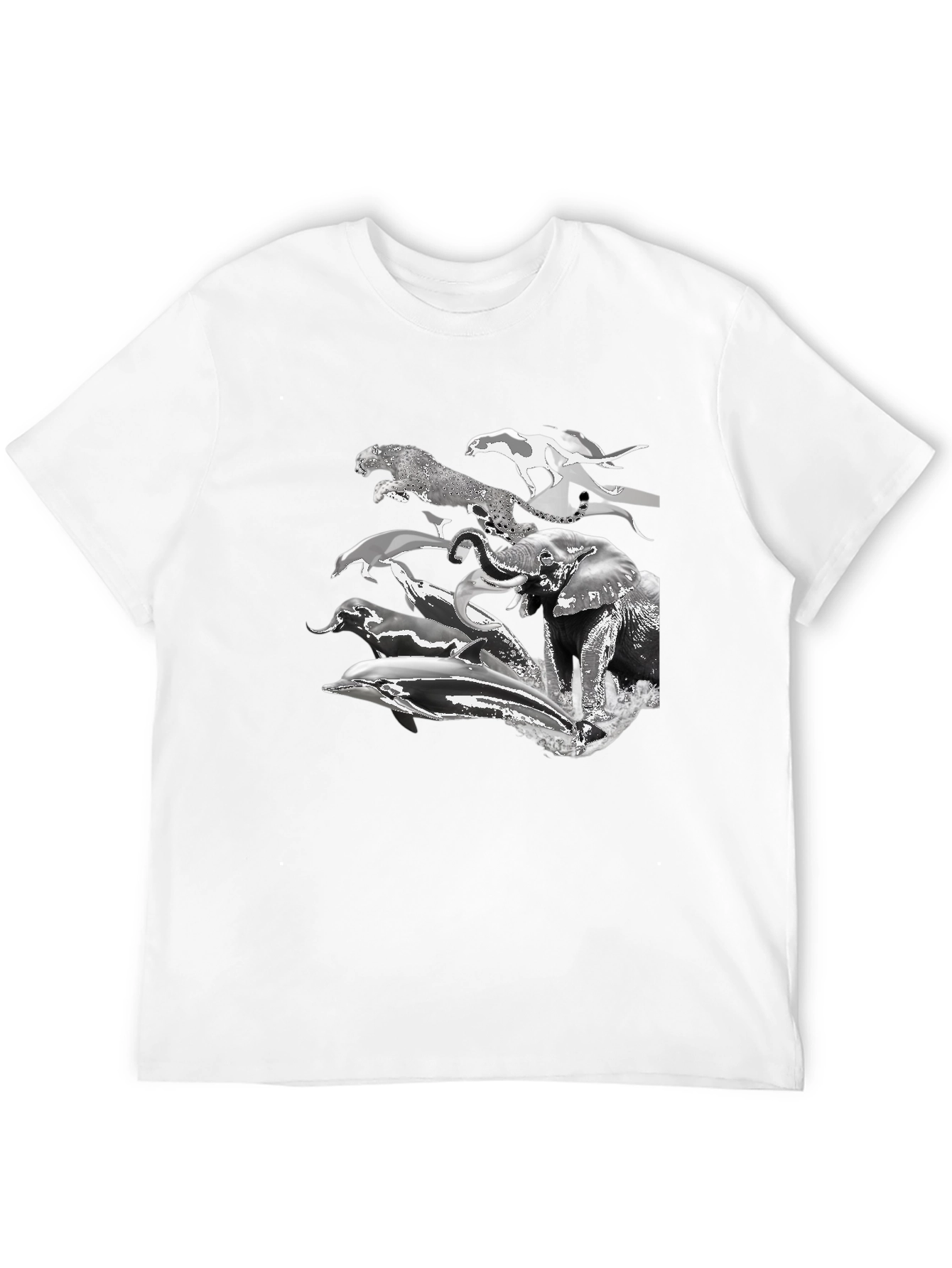 Black Animal Print Tee - Black view 12