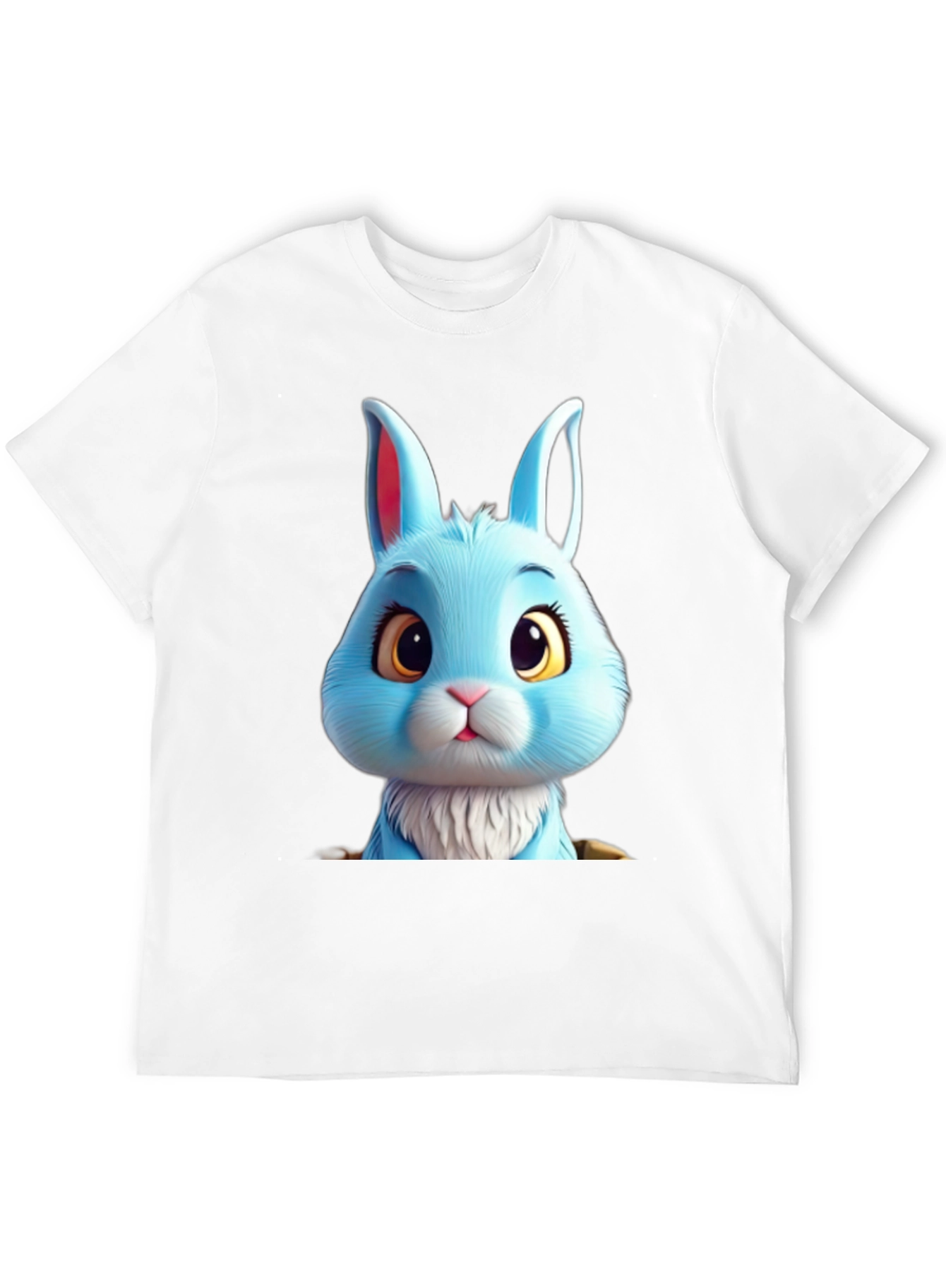 Black Cute Blue Bunny Graphic Tee - Soft & Stylish view 12