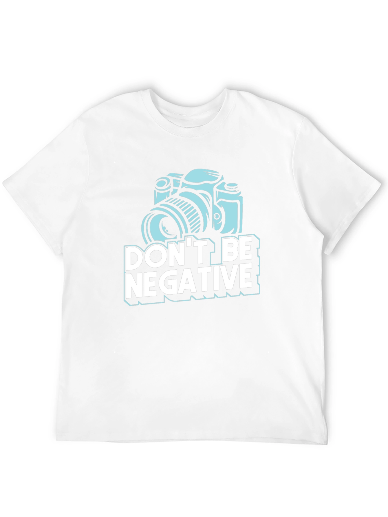 Black Don't Be Negative Camera Graphic T-Shirt view 12