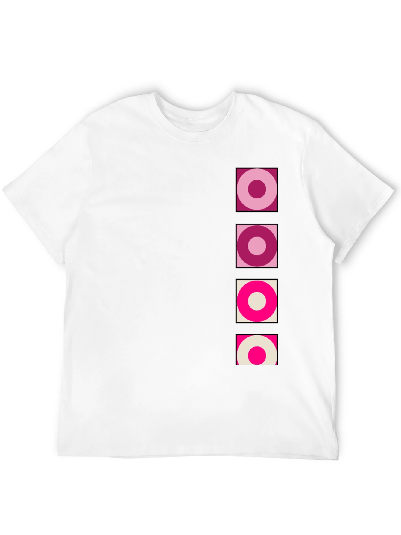 Black Retro Circle Design Black T-Shirt view 12