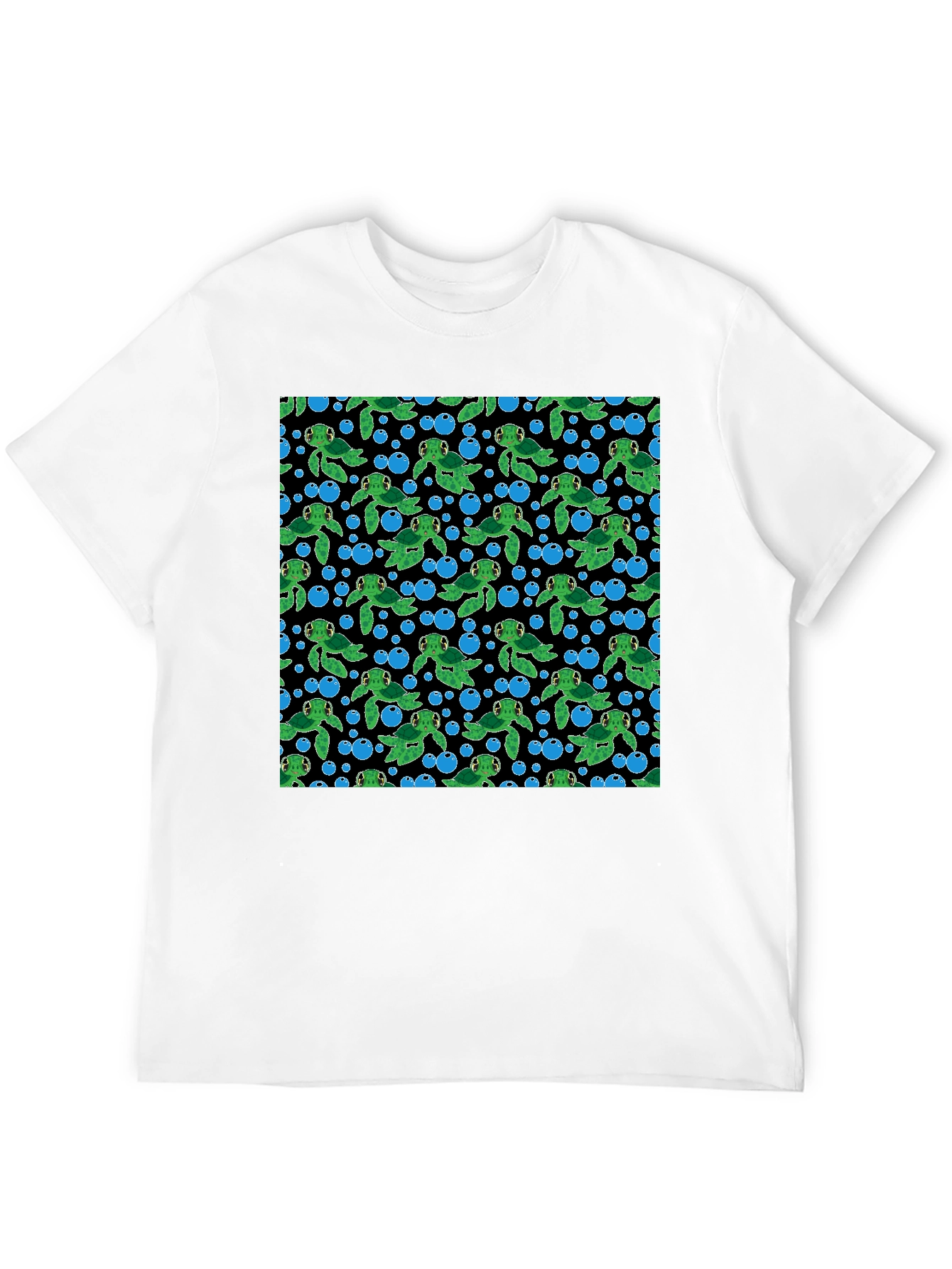 Black Turtle Bubbles Black T-Shirt view 12