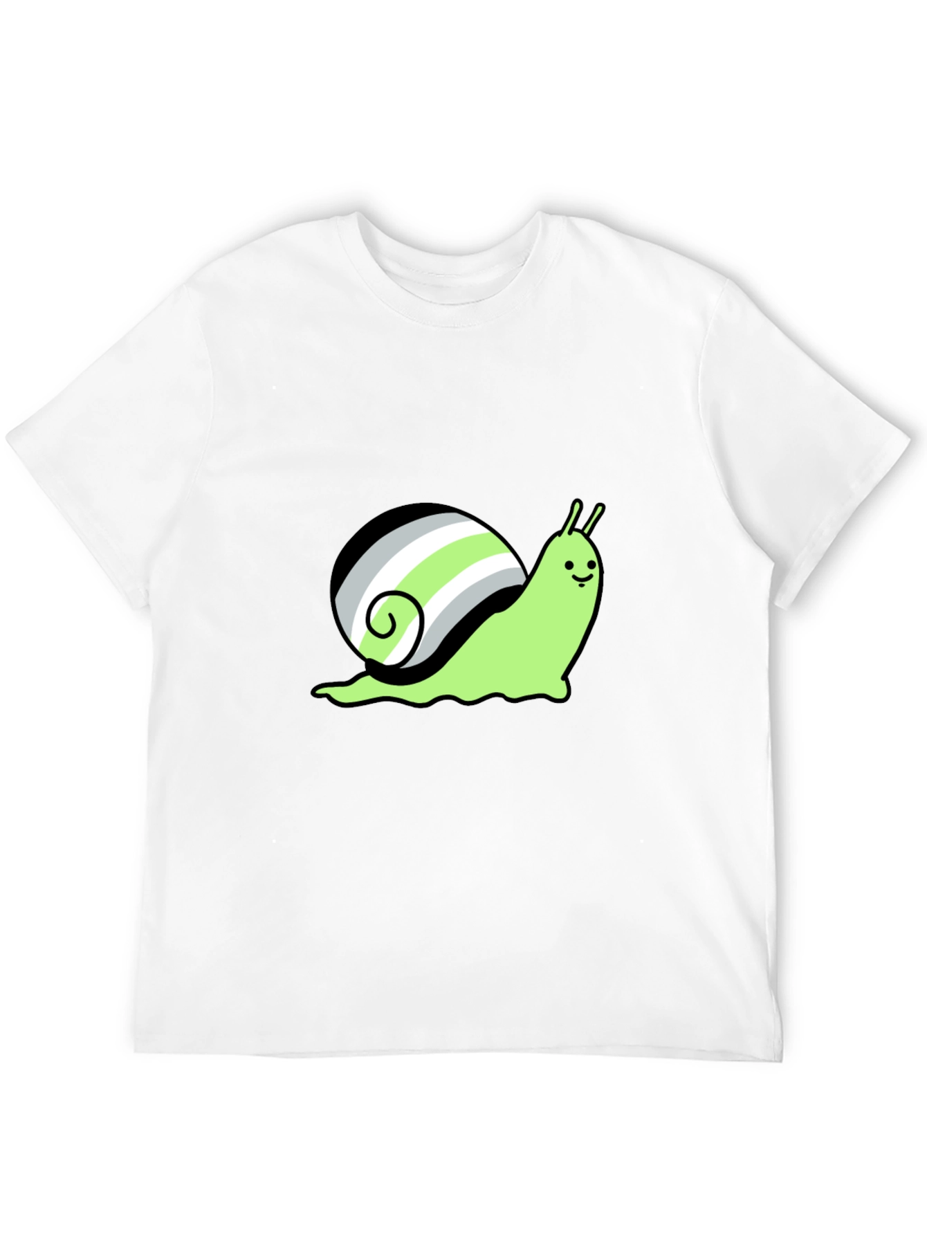 Black Agender Pride Snail T-Shirt - Black view 12