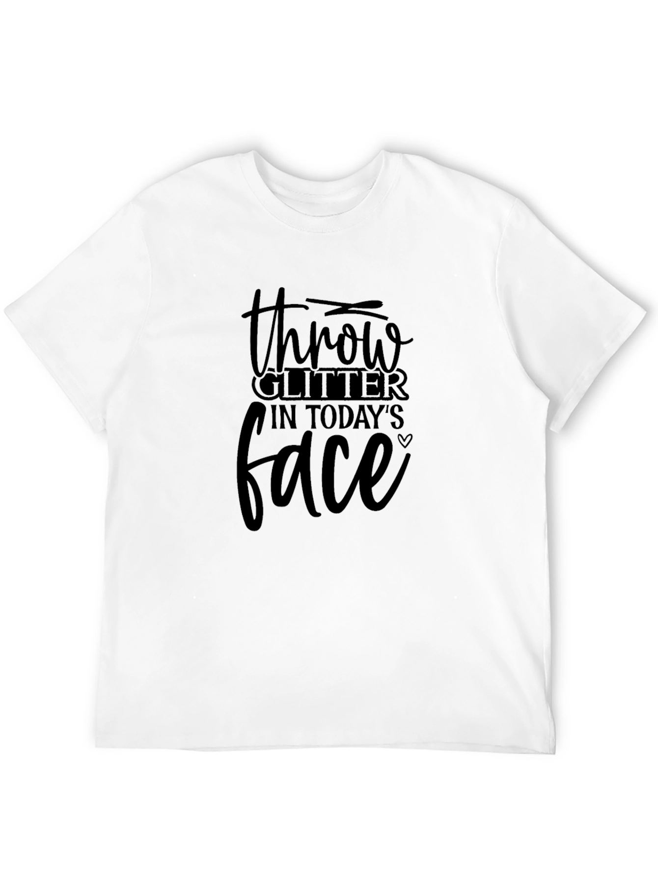 Black Throw Glitter in Today's Face Graphic Tee view 12