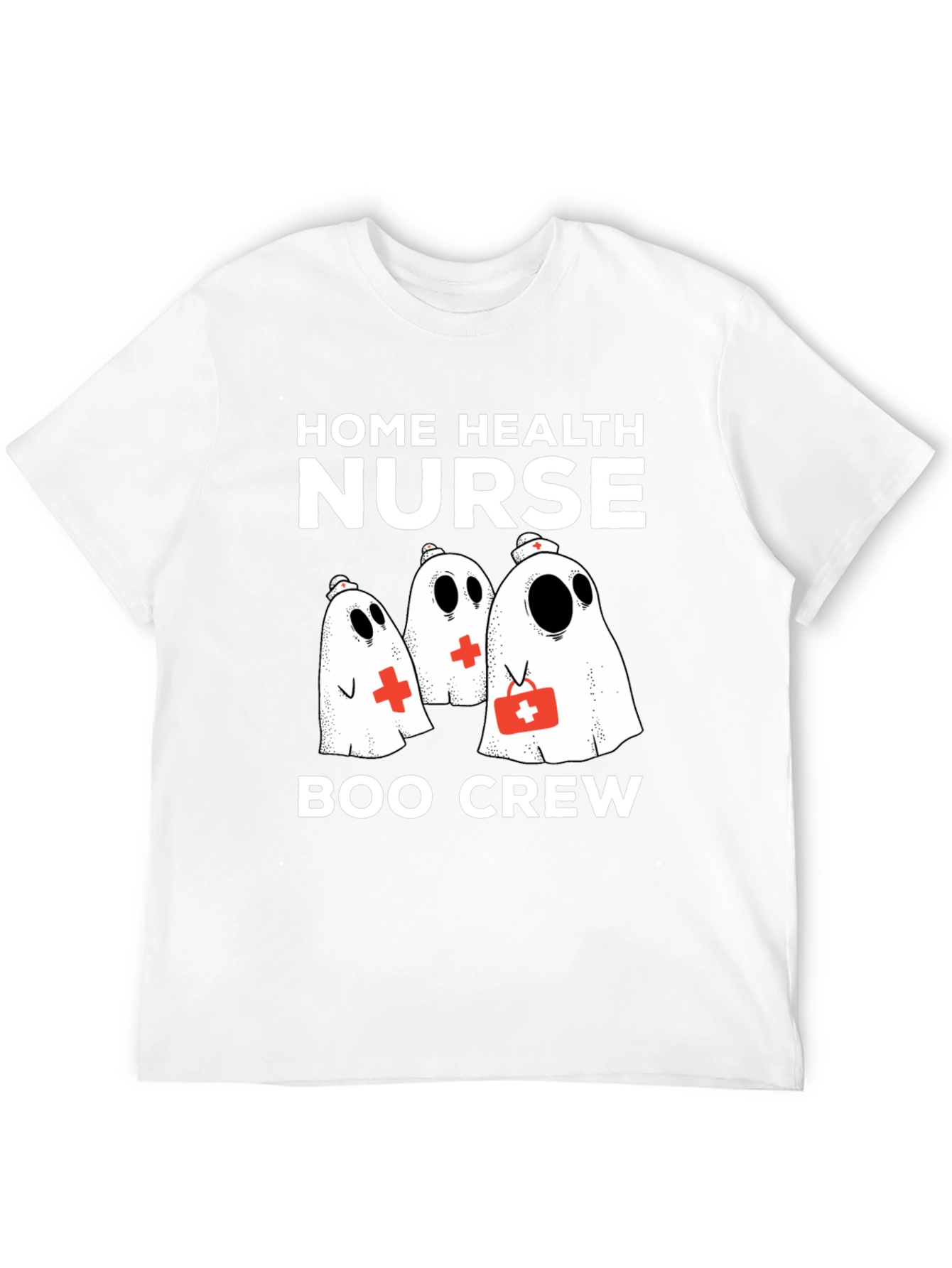 Black Home Health Nurse Boo Crew T-Shirt view 12