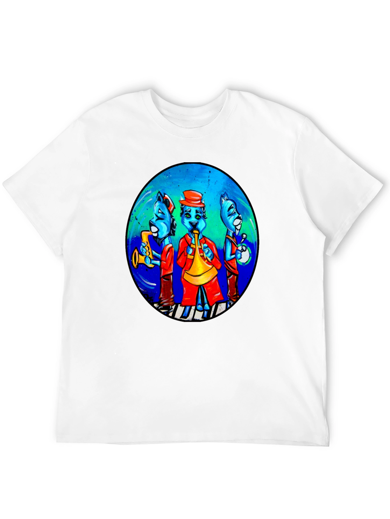 Black Jazz Cats T-Shirt view 12