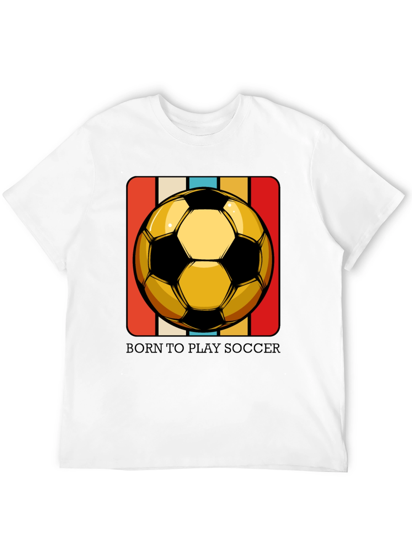 Black Born to Play Soccer T-Shirt - Retro Style view 12