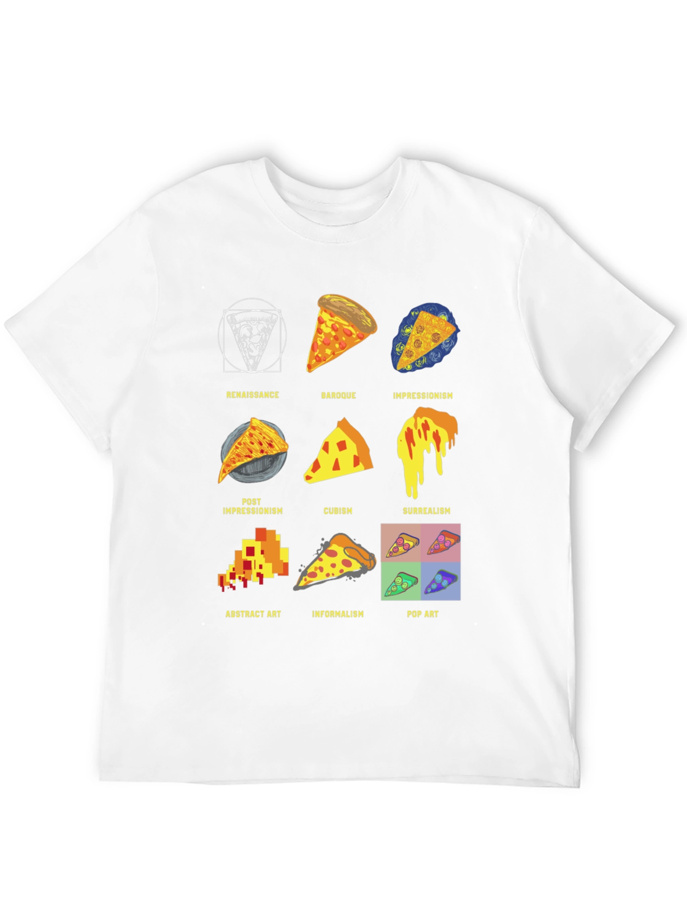 Pizza Art Styles T-Shirt: Renaissance to Pop Art! - 12