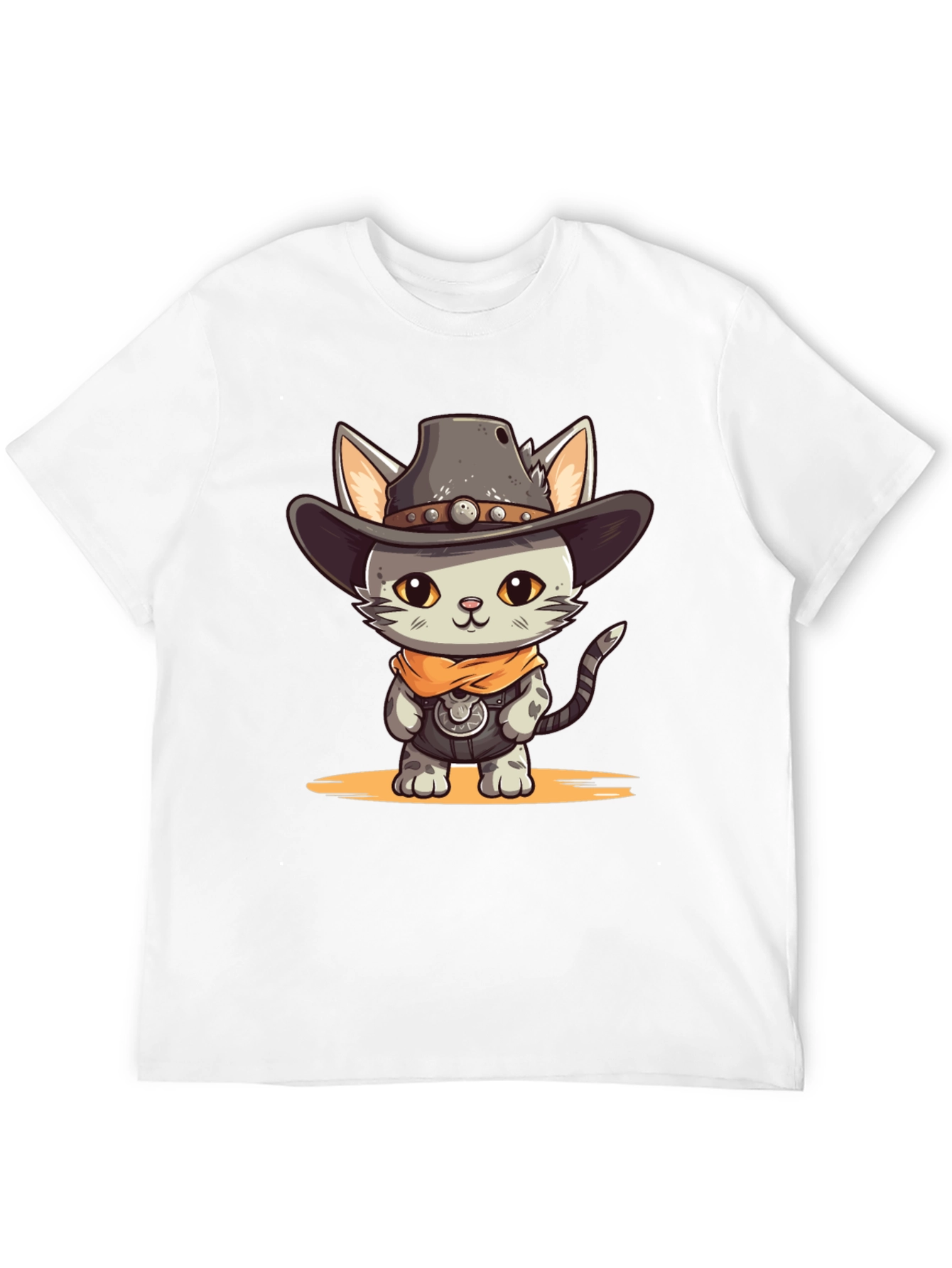 Black Cartoon Cowboy Cat Graphic Tee view 12