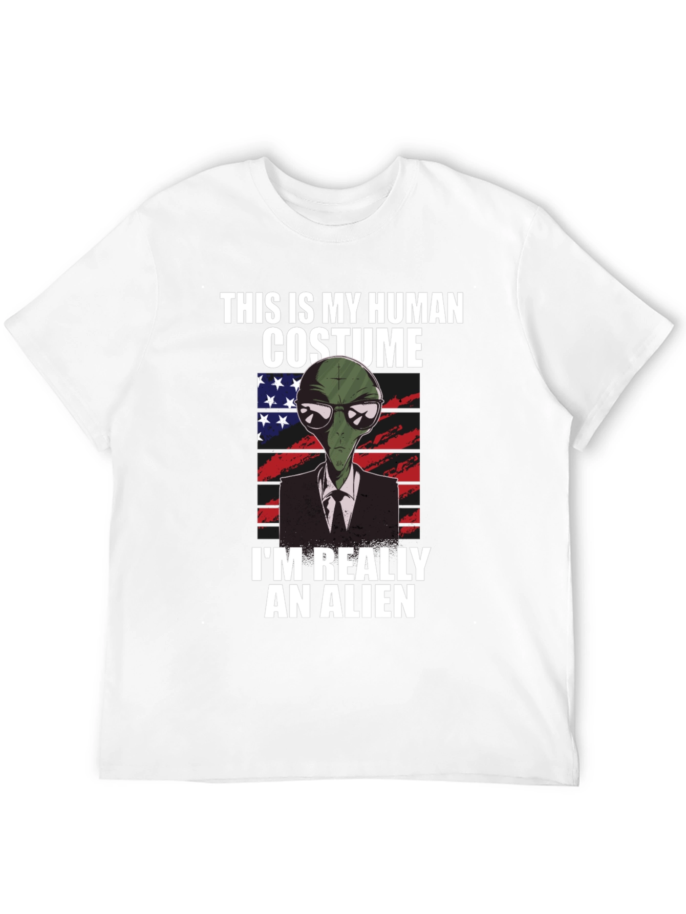 Black Human Costume Alien T-Shirt: Funny & Unique Design view 12