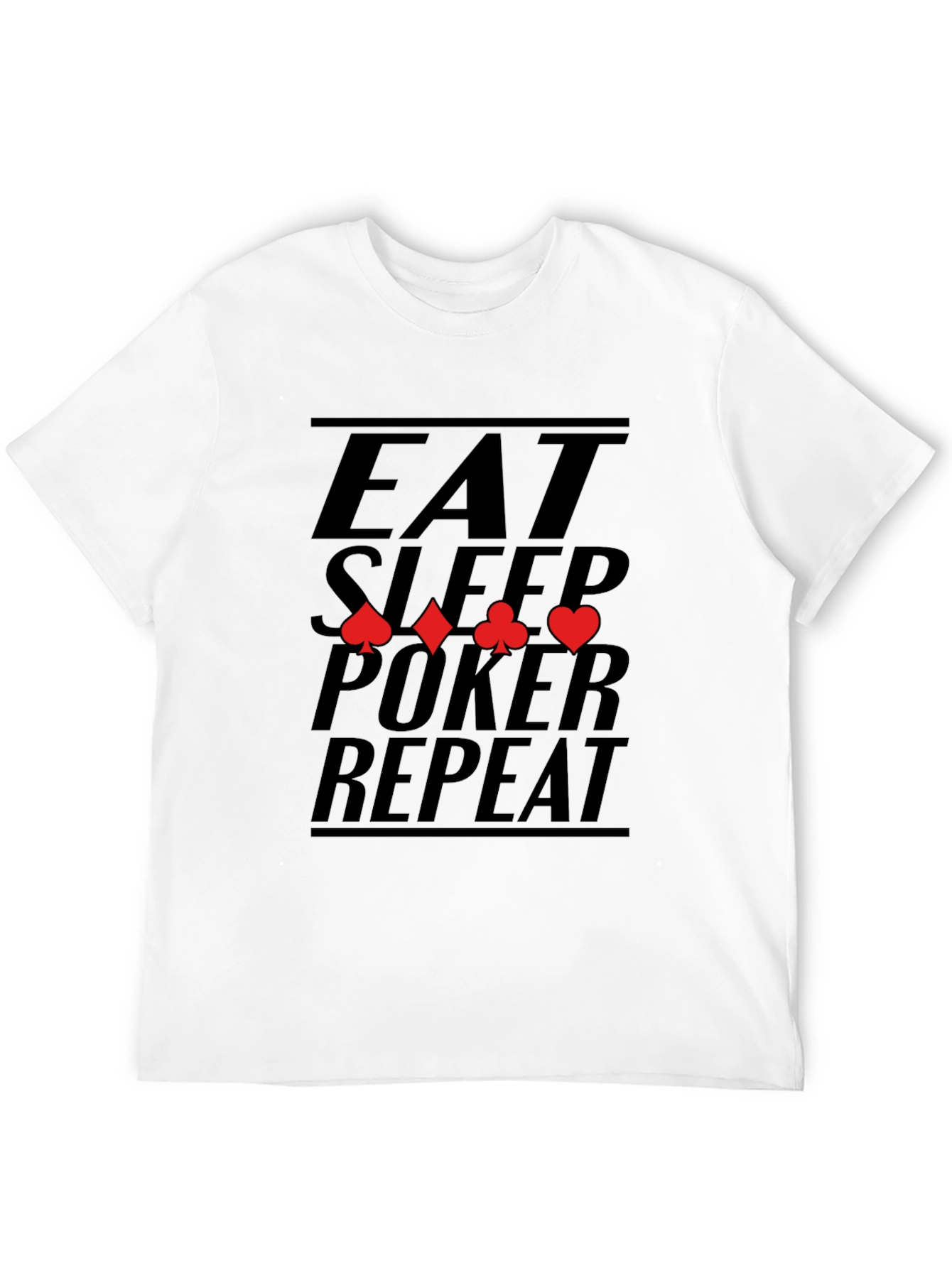 Eat Sleep Poker Repeat T-Shirt, Black Cotton Tee - 12