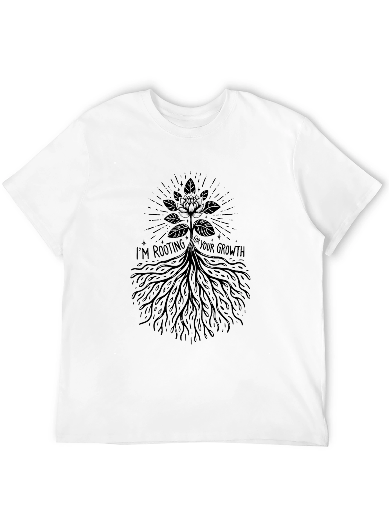 Black Rooting for Growth Graphic T-Shirt - Black view 12