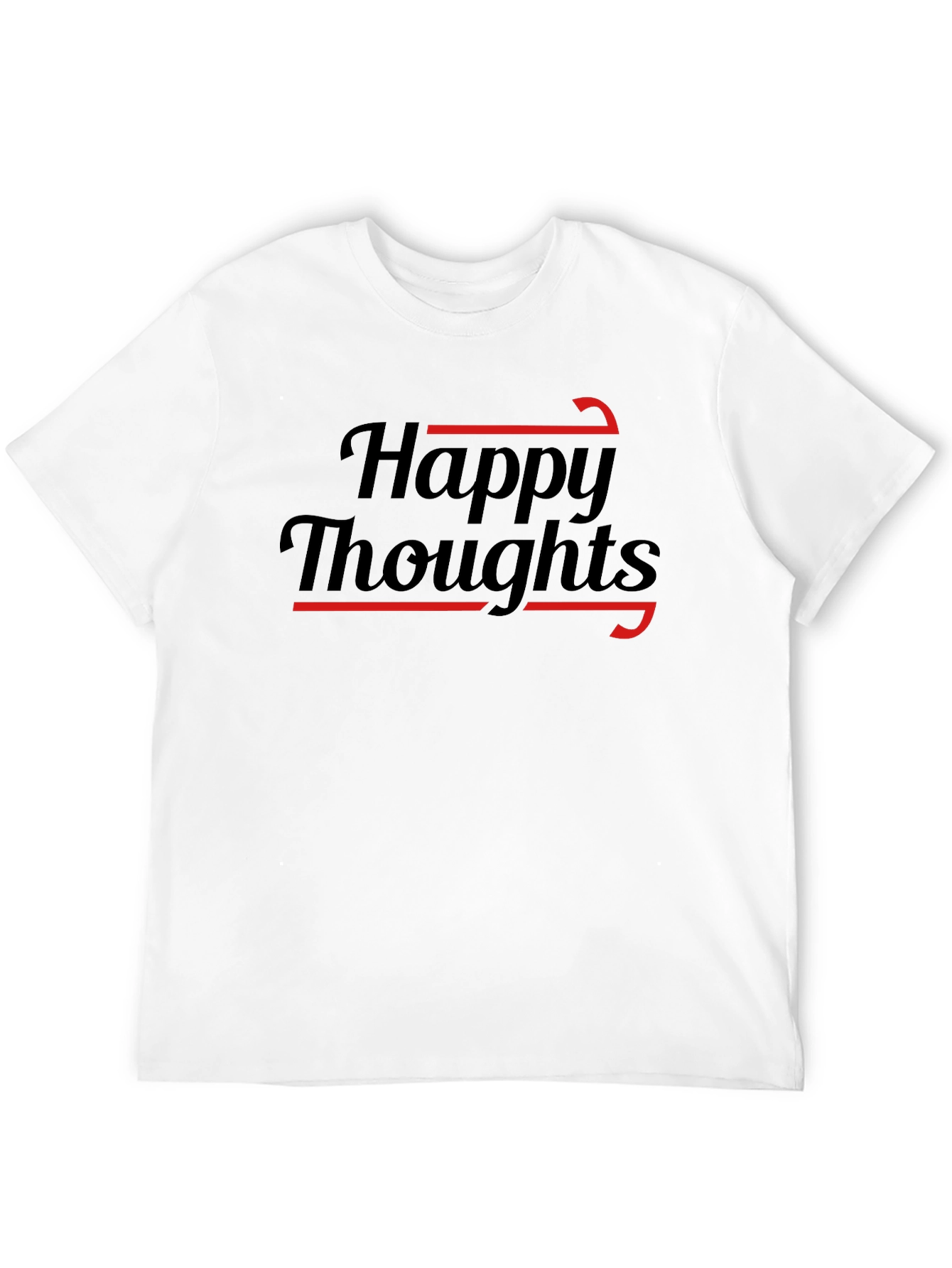 Black Happy Thoughts Graphic T-Shirt view 12