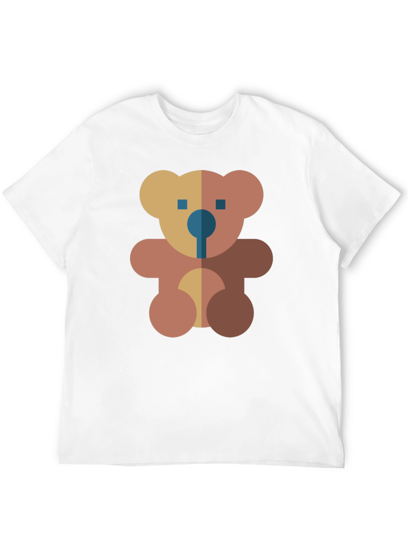 Black Geometric Teddy Bear Graphic Black T-Shirt view 12