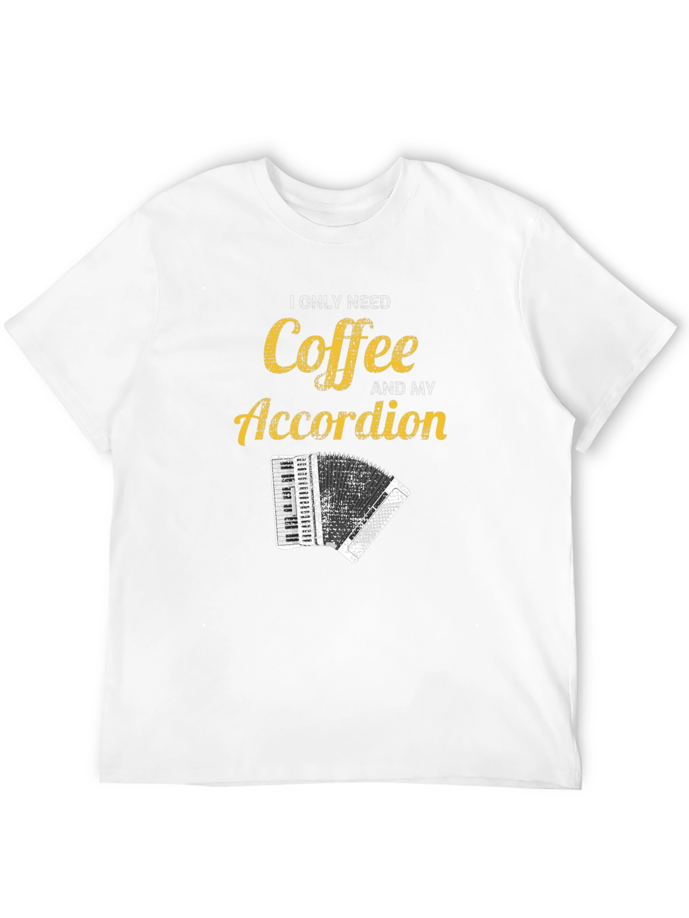Black Coffee and Accordion Graphic T-Shirt - Musician Humor Tee view 12