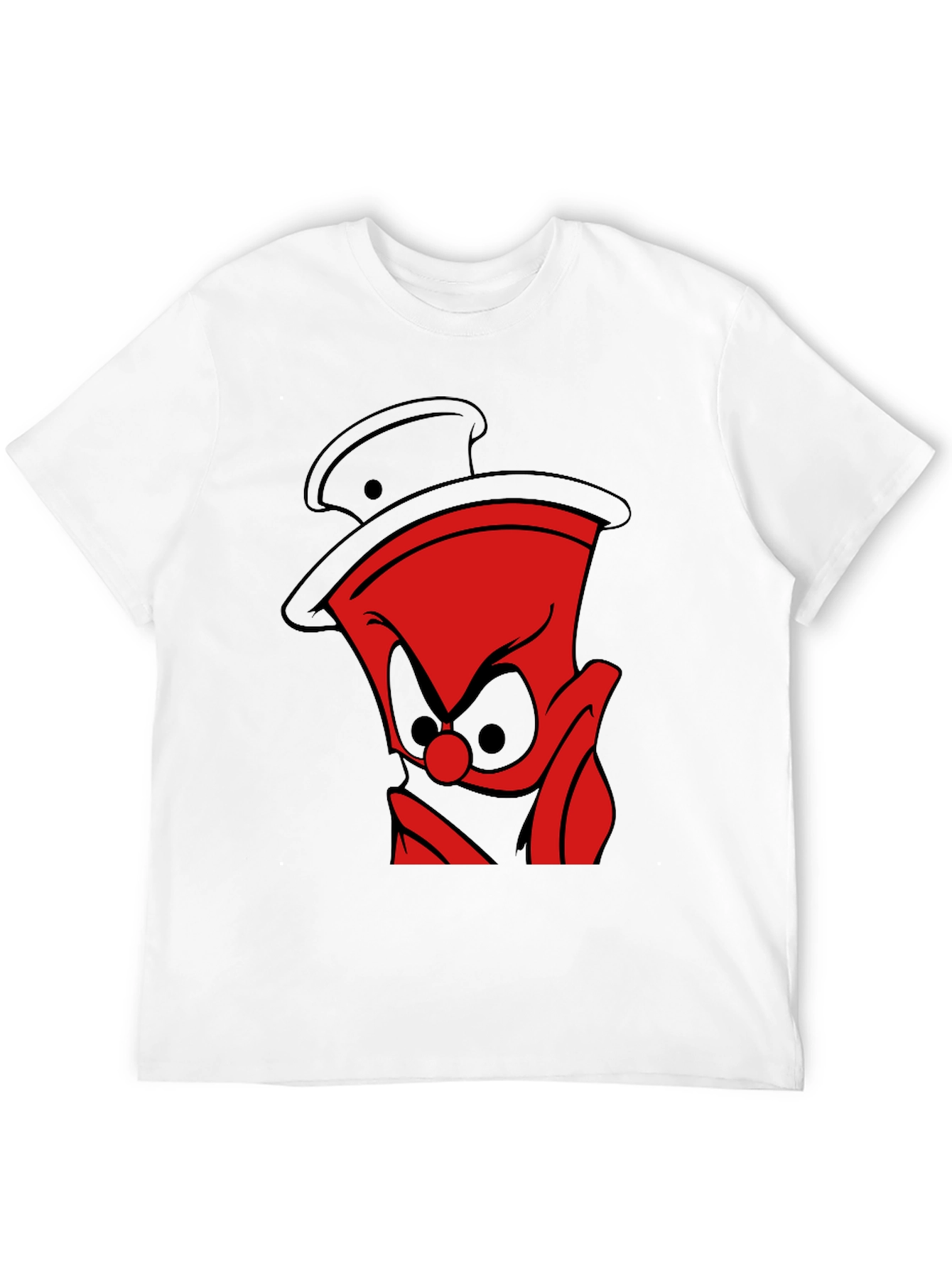 Black Red Cartoon Character Black T-Shirt view 12