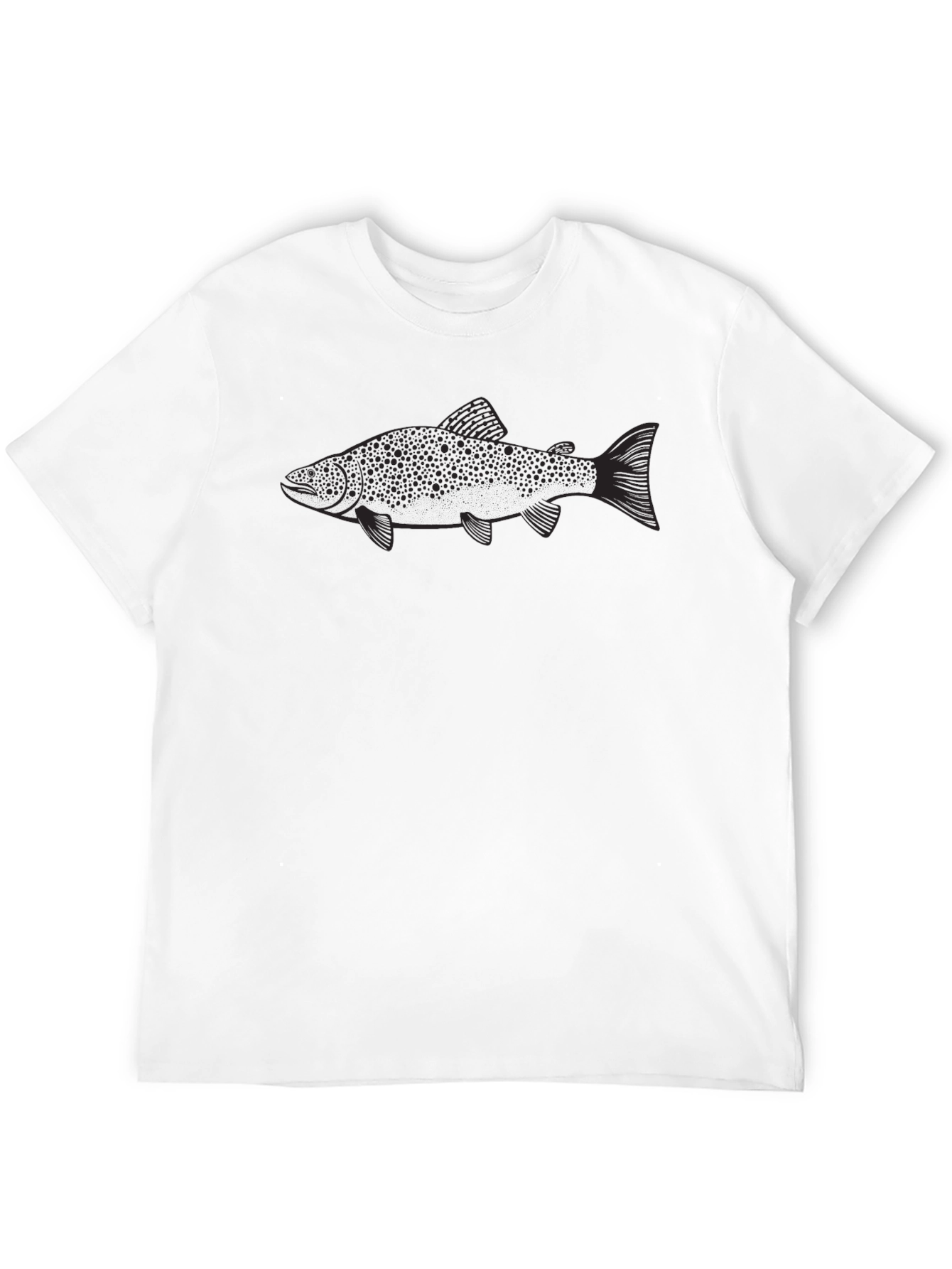 Black Men's Black Trout Graphic T-Shirt view 12