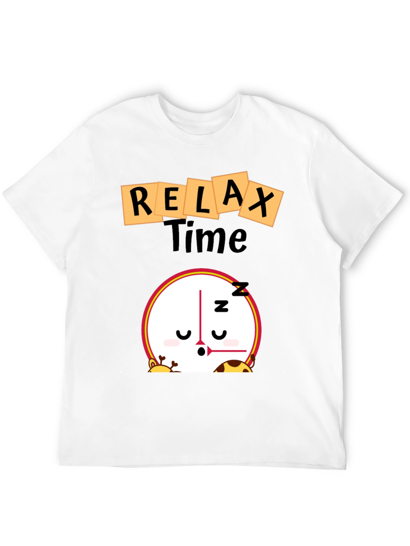 Black Relax Time Graphic Tee - Cartoon Clock Design view 12