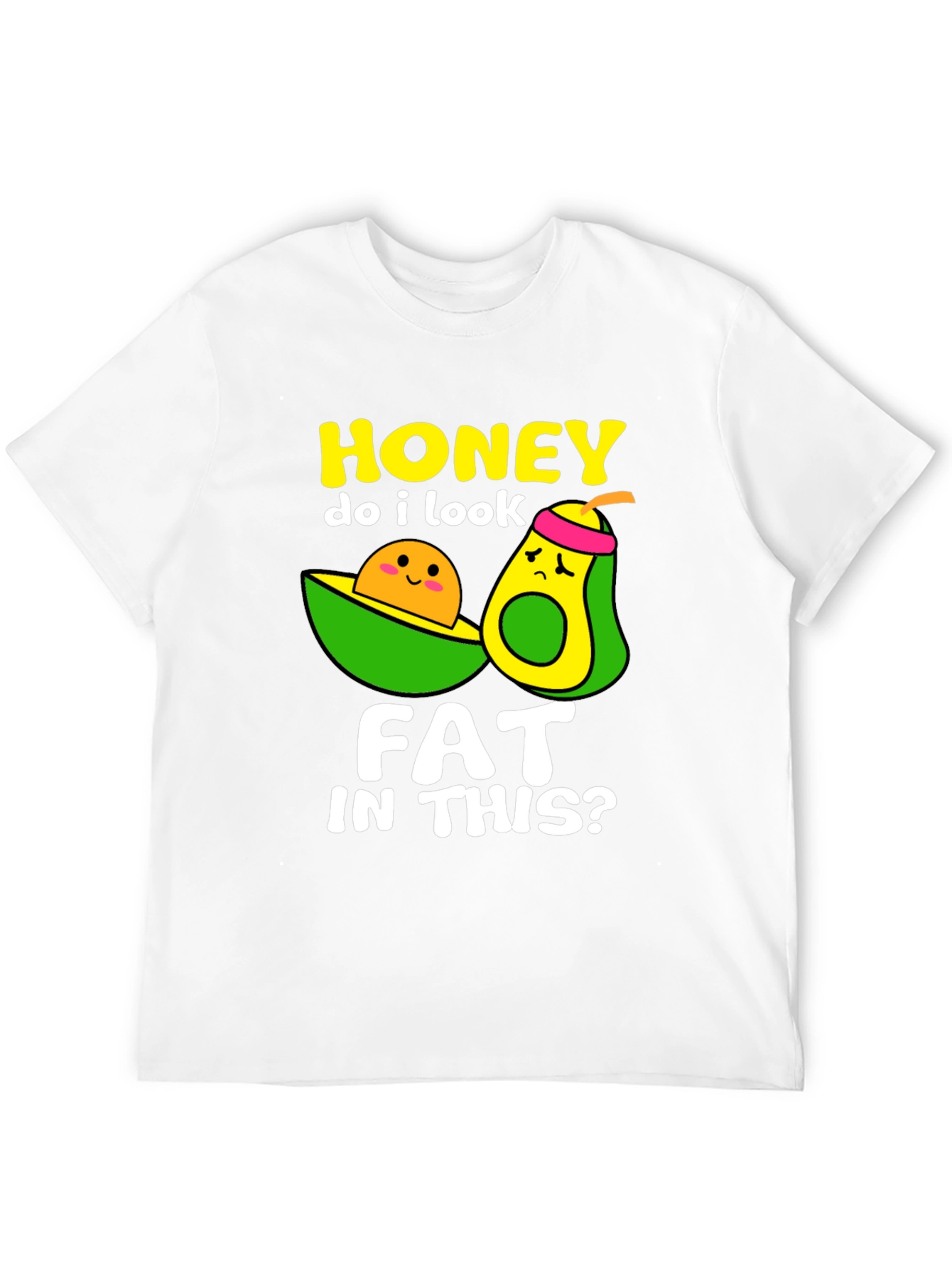 Black Funny Avocado Graphic T-Shirt - Honey Do I Look Fat? view 12