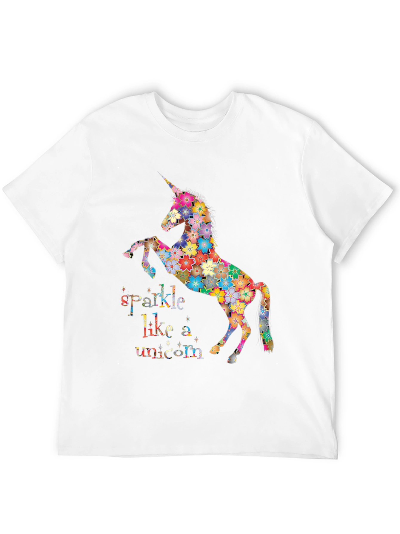 Black Floral Unicorn Graphic Tee - Sparkle Like a Unicorn view 12