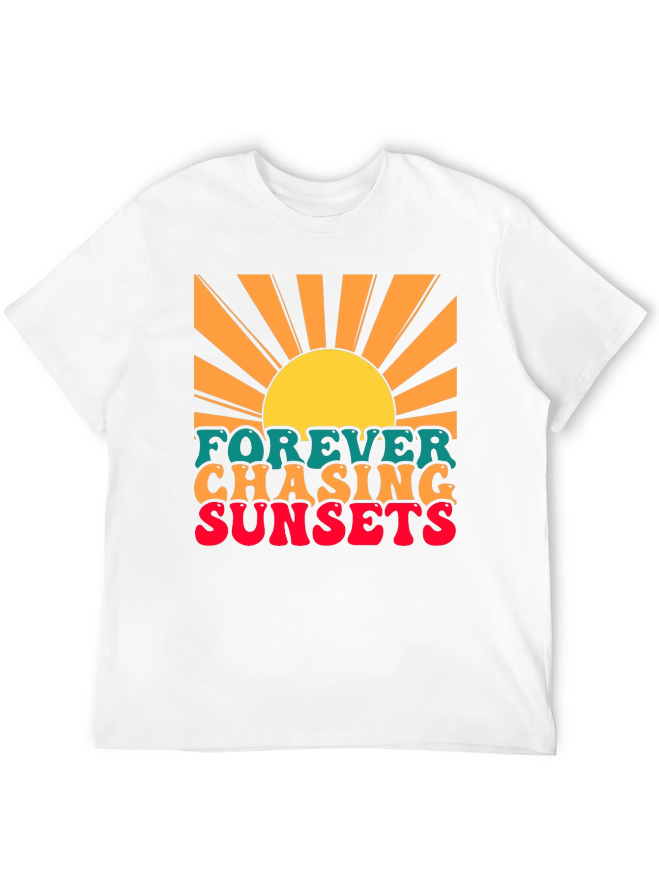 Black Forever Chasing Sunsets Graphic T-Shirt view 12