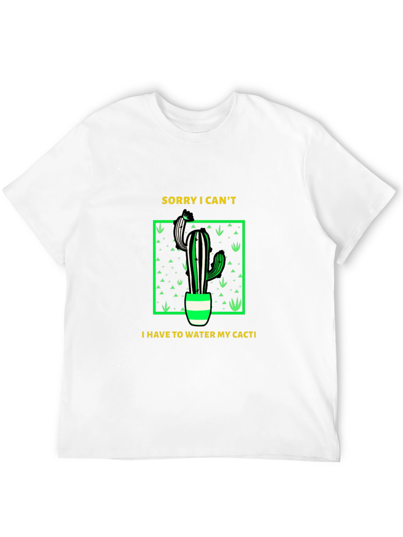 Black Cactus Lover T-Shirt: Sorry, Watering My Cacti view 12