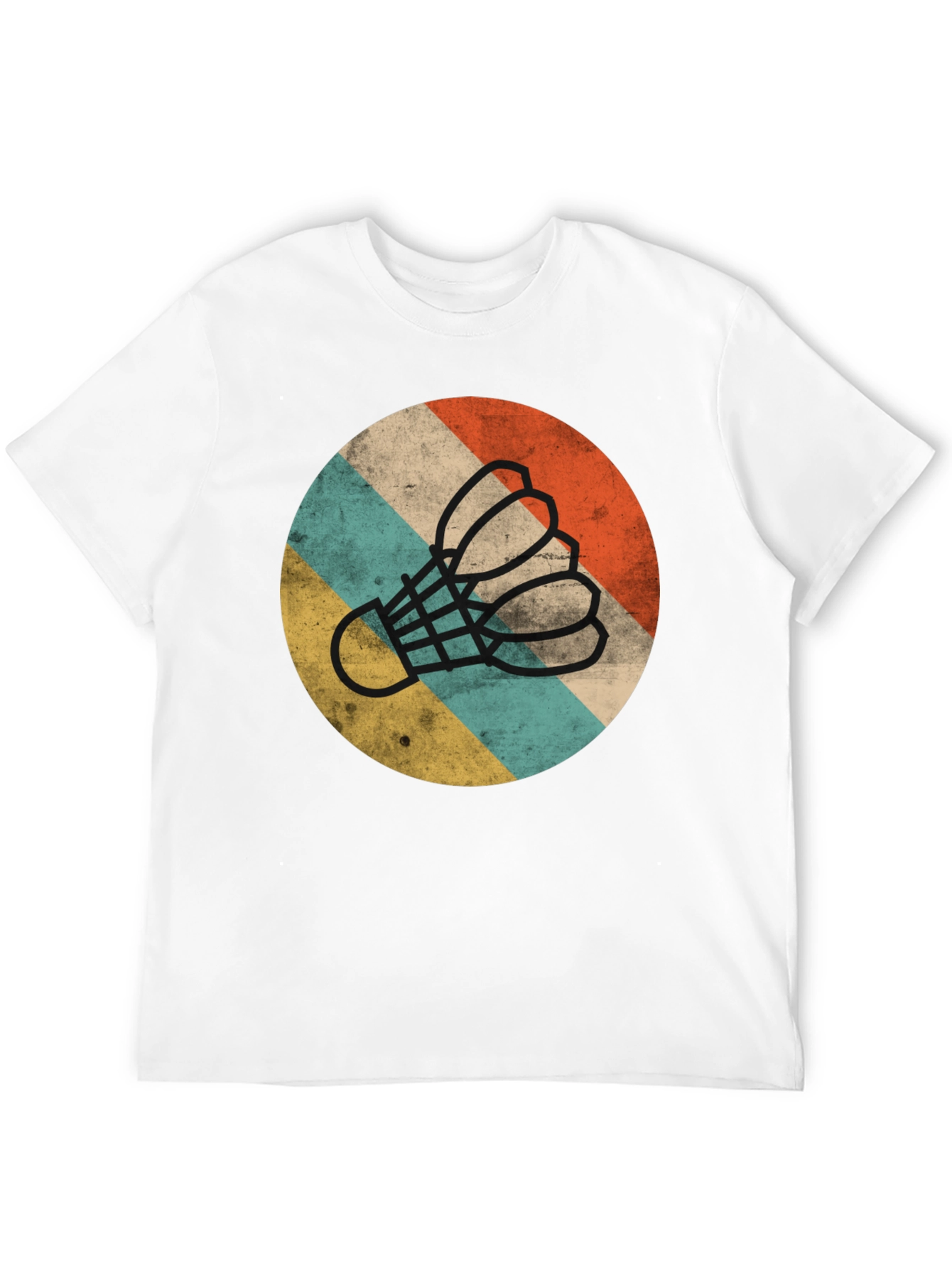 Black Retro Badminton Shuttlecock T-Shirt view 12