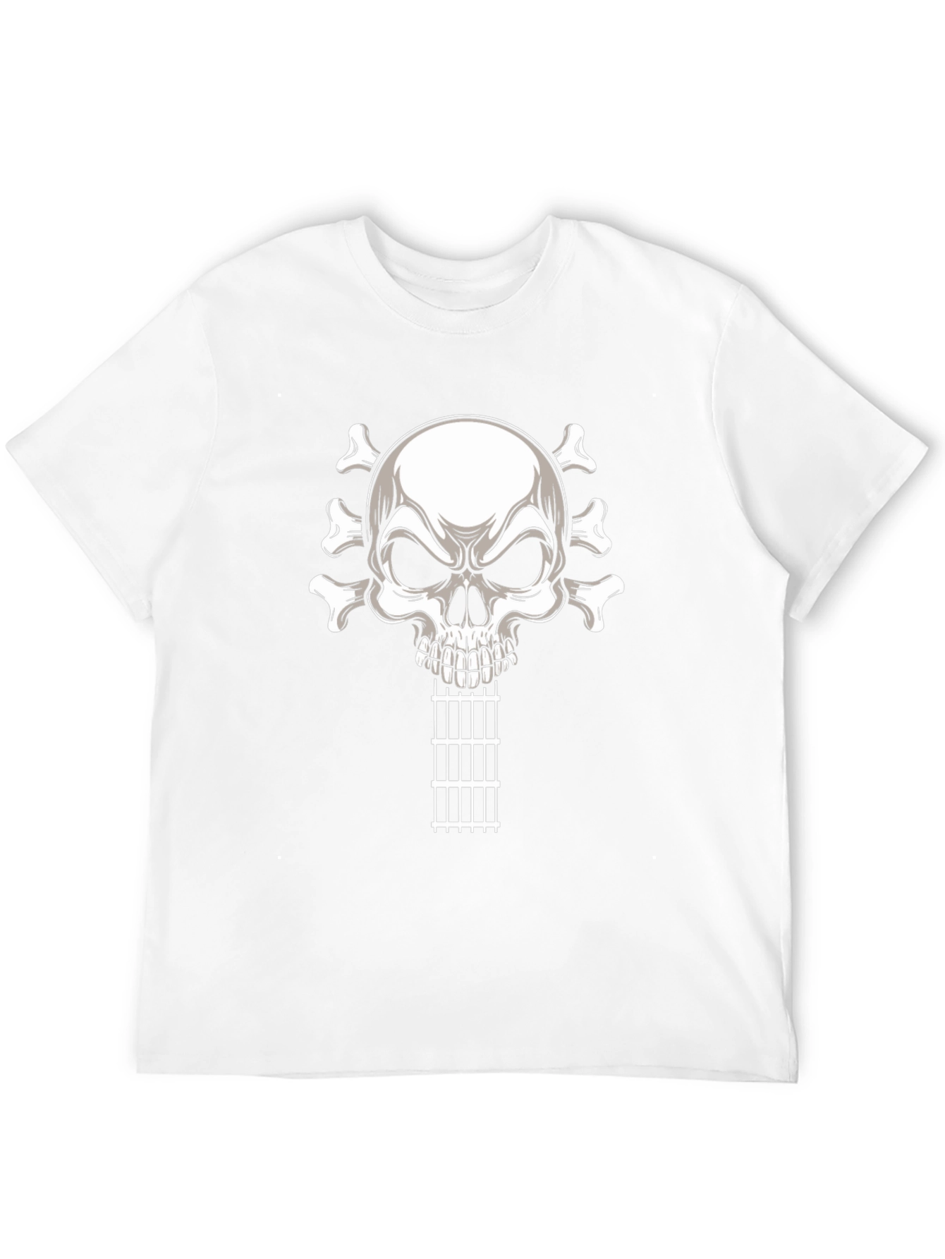 Black Skull Guitar T-Shirt - Rocker Style Black Tee view 12