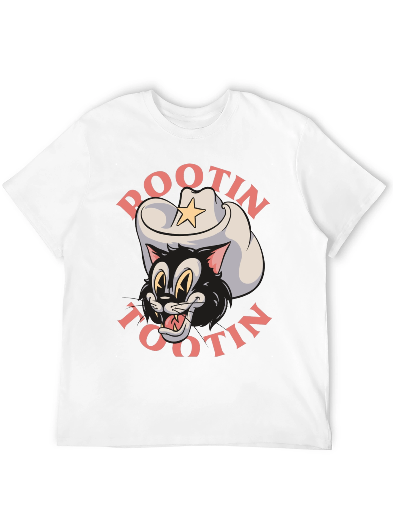 Black Pootin Tootin Cowboy Cat T-Shirt view 12