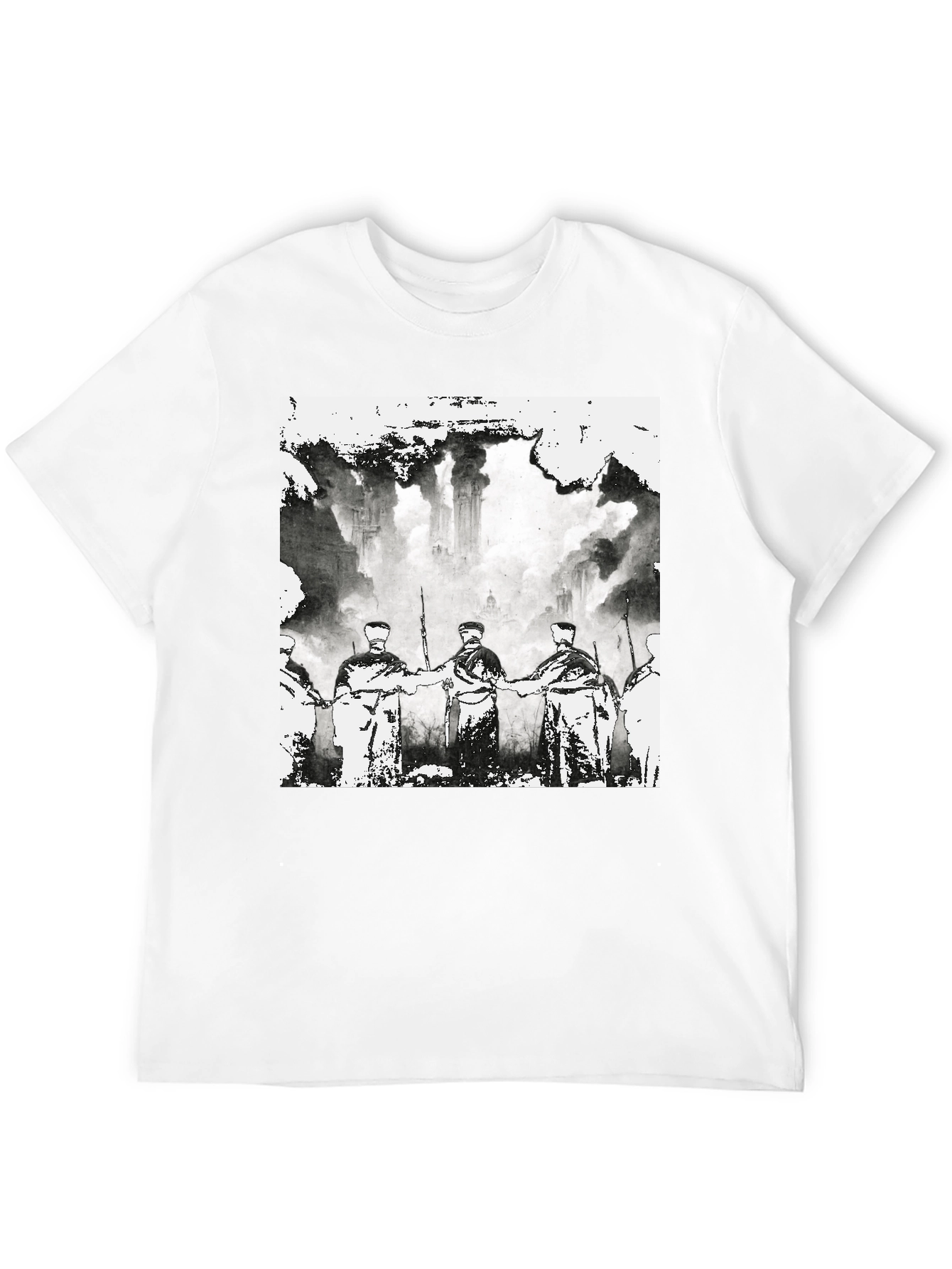 Black Vintage Style Graphic Tee - Black view 12