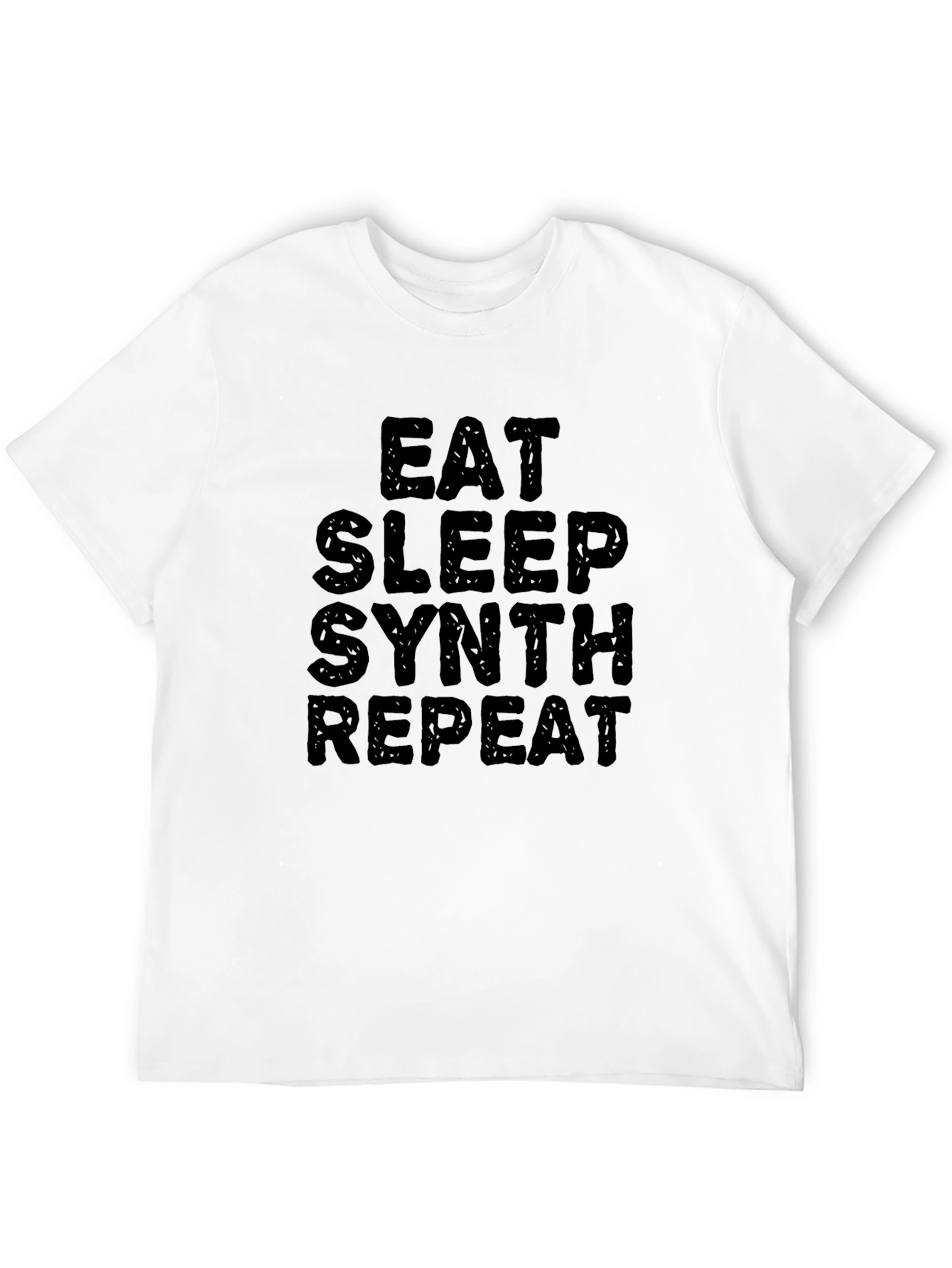 Black Eat Sleep Synth Repeat Black T-Shirt view 12