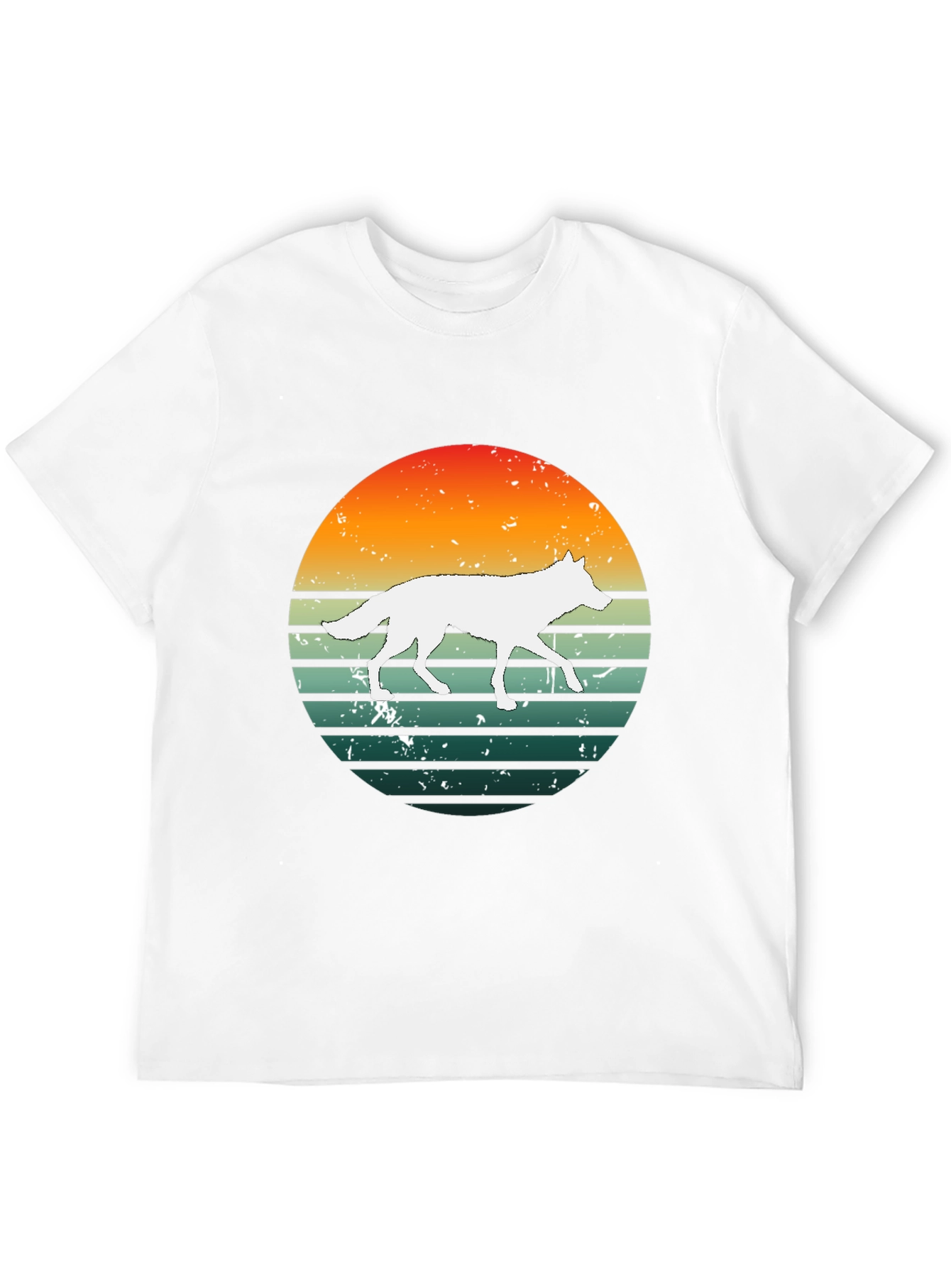 Black Sunset Wolf Graphic Tee - Retro Style view 12