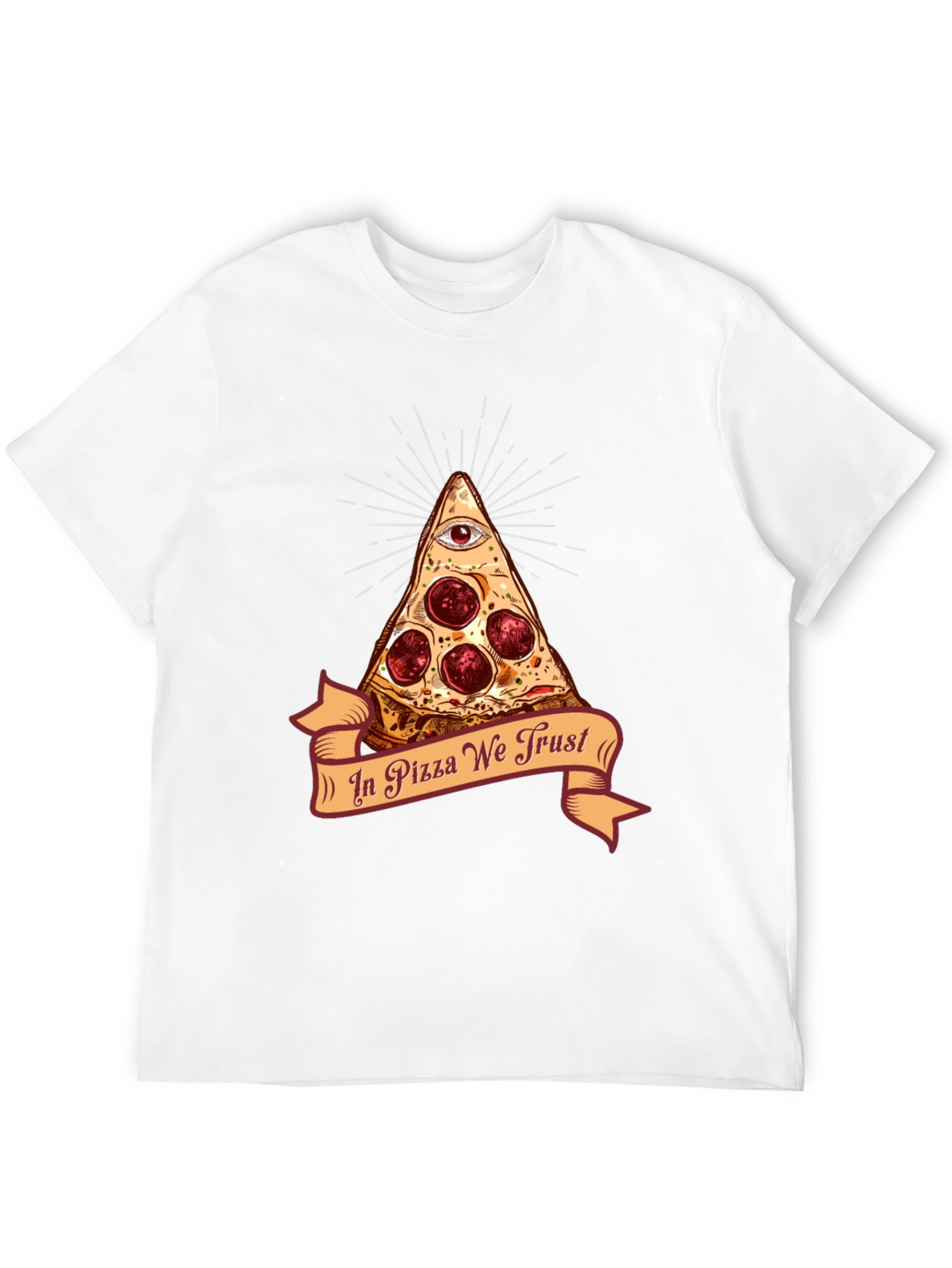 Black Pizza Illuminati T-Shirt - In Pizza We Trust Funny Tee view 12