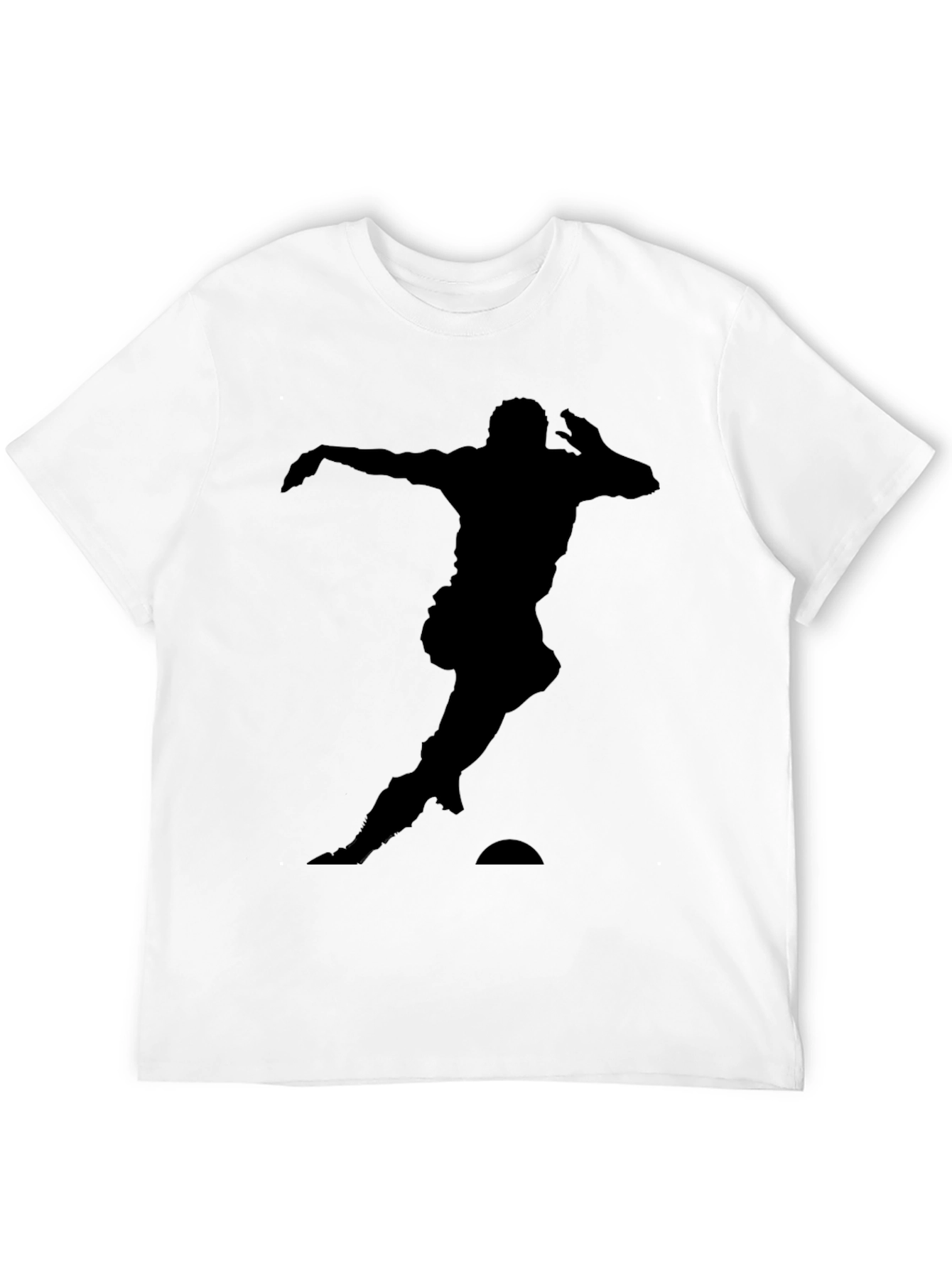 Black Soccer Player Silhouette Black T-Shirt view 12