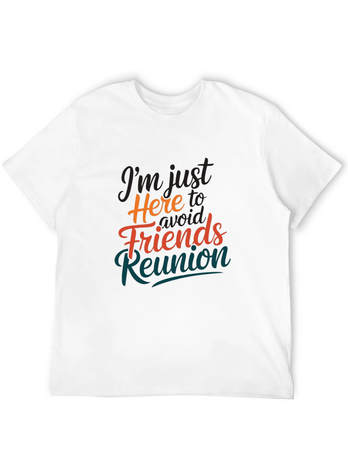 Black Avoid Friends Reunion T-Shirt, Novelty Slogan Tee view 12