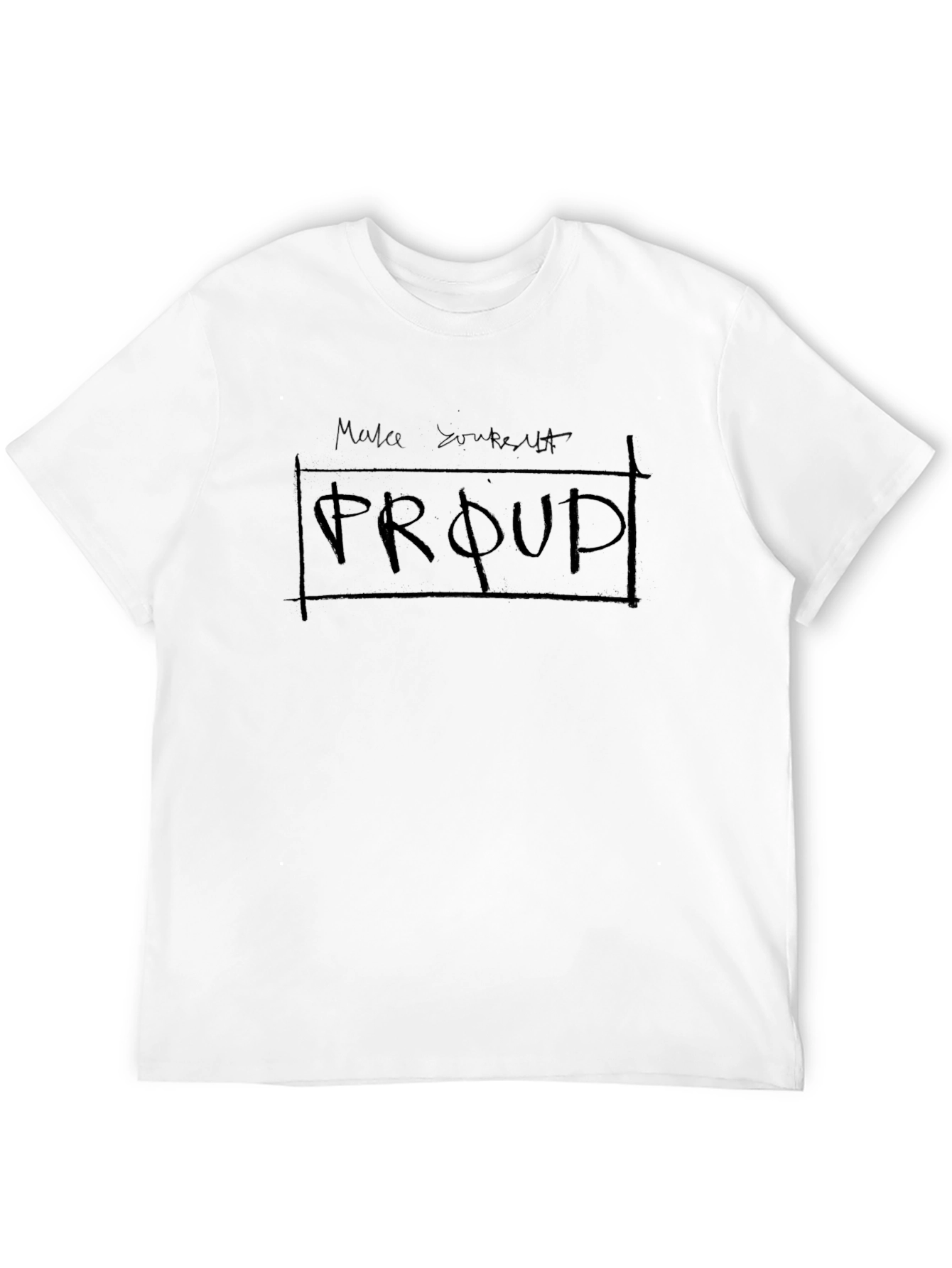 Black "Proud" Graphic Print Black T-Shirt view 12