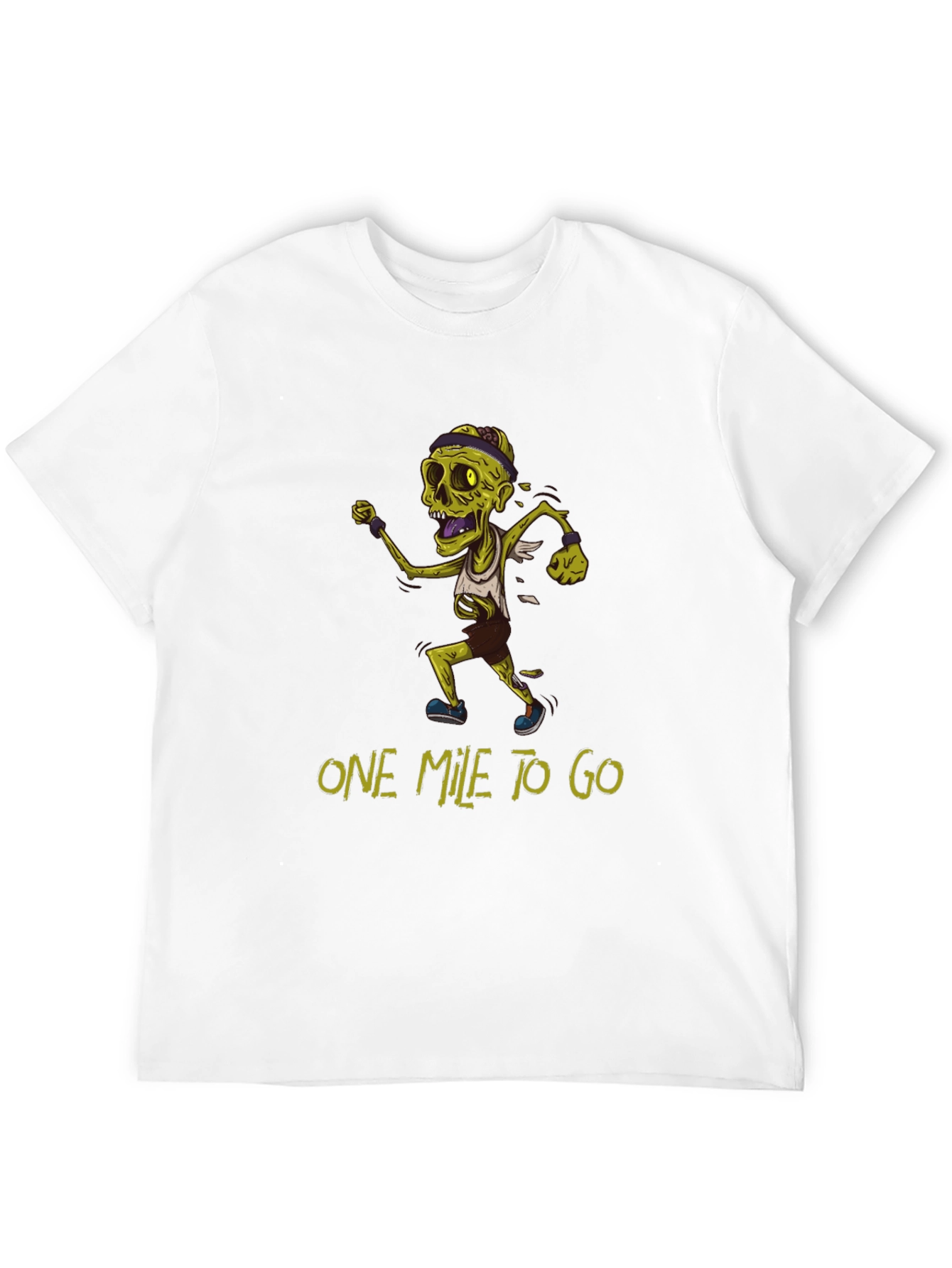 Black Zombie Runner T-Shirt - One Mile To Go view 12
