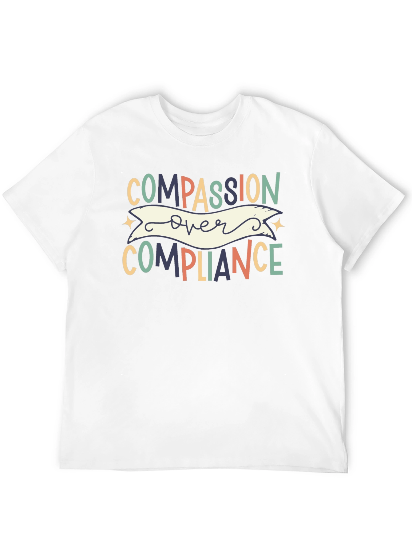 Black Compassion Over Compliance Graphic Tee view 12