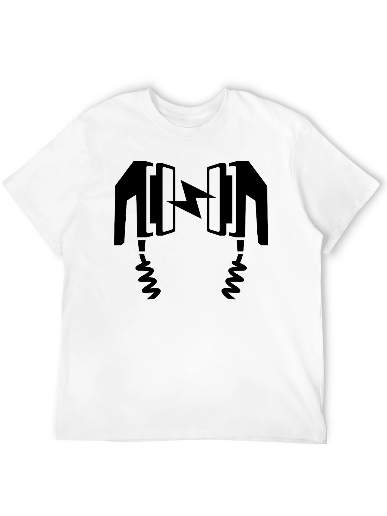 Black Electric Headphones Black Graphic Tee view 12