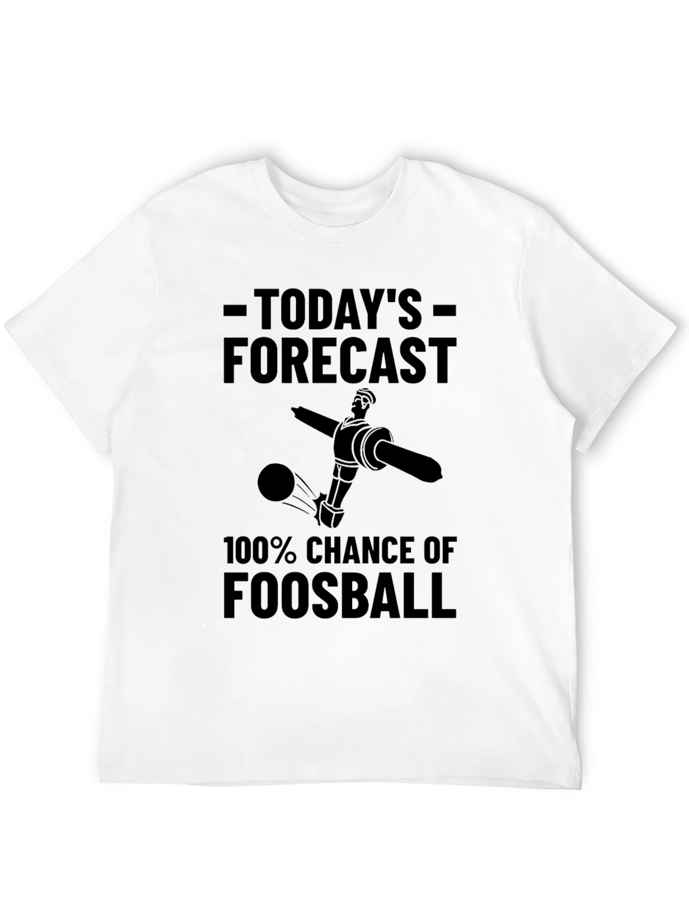 Black Foosball Forecast T-Shirt - 100% Chance of Fun! view 12
