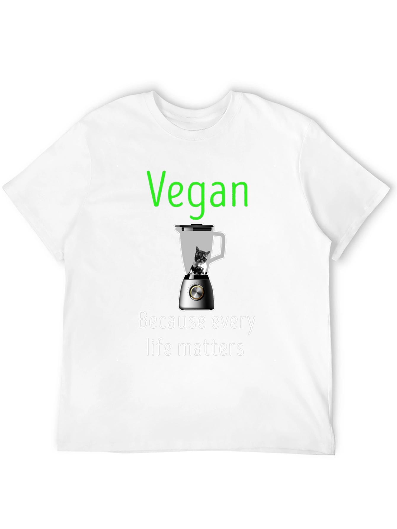 Black Vegan T-Shirt - Because Every Life Matters view 12