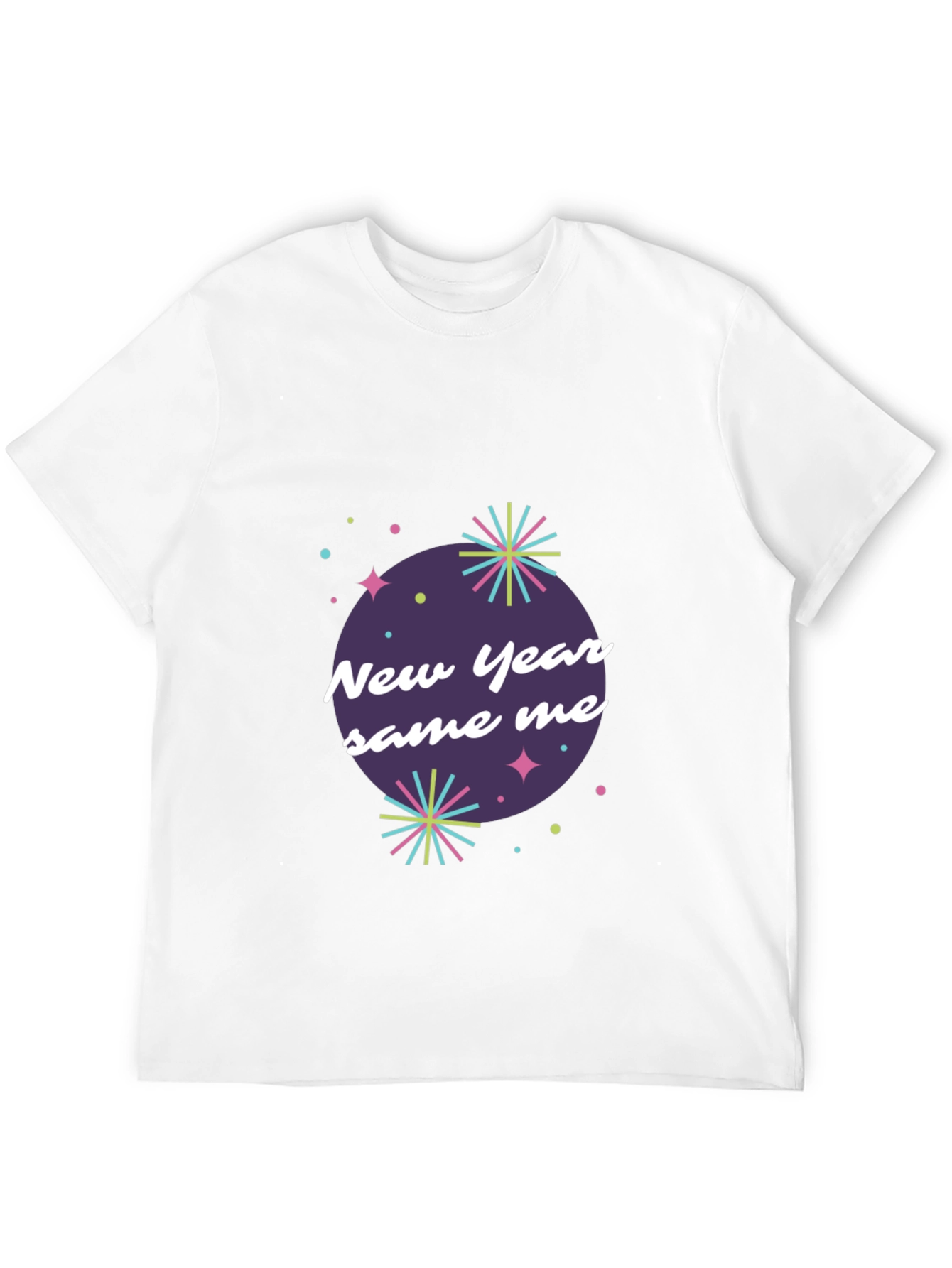 Black New Year Same Me Graphic Tee - Black Cotton Casual Shirt view 12