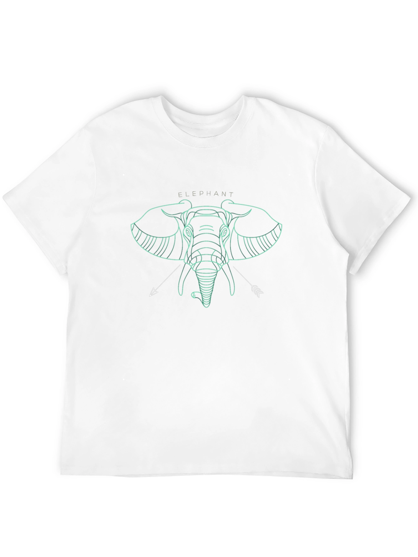 Black Geometric Elephant Graphic Tee - Unisex Black T-Shirt view 12